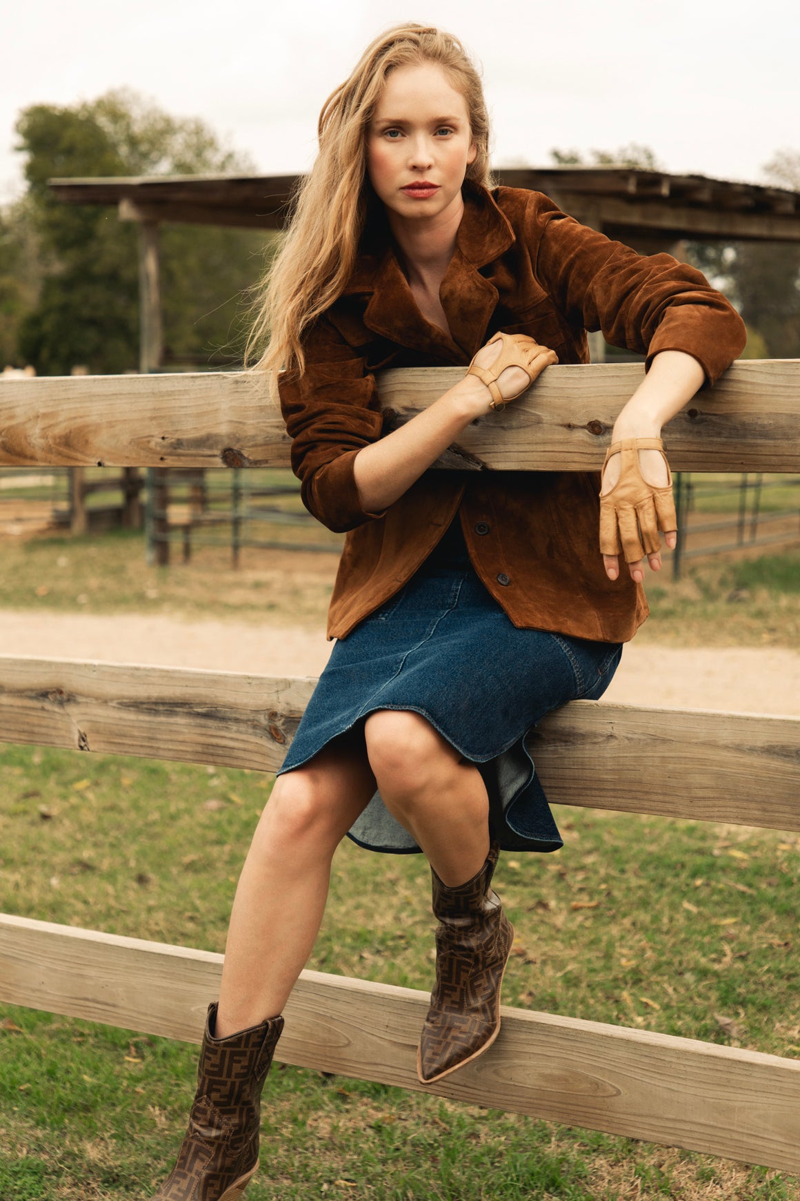 TOTEME Indigo Scallop Hem Denim Midi Skirt (Sz.36/0)