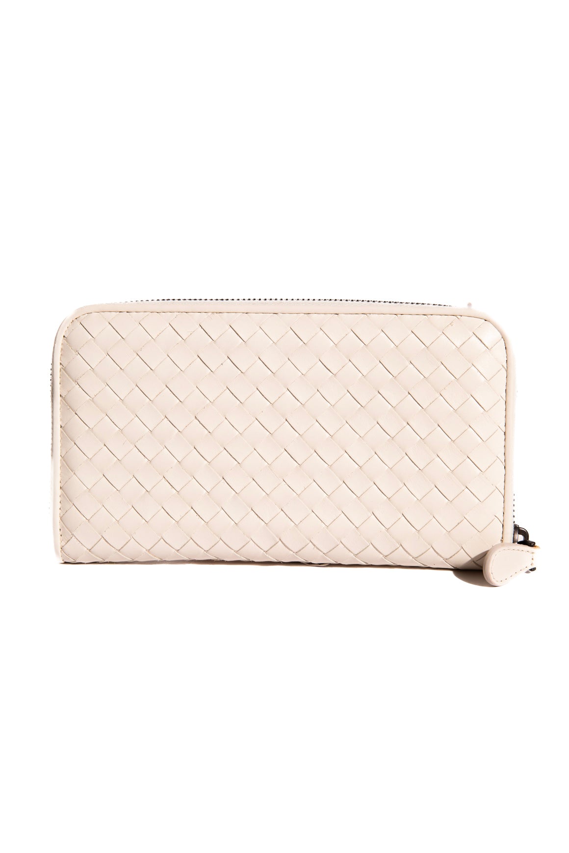 BOTTEGA VENETA White Intrecciato Long Zip Wallet