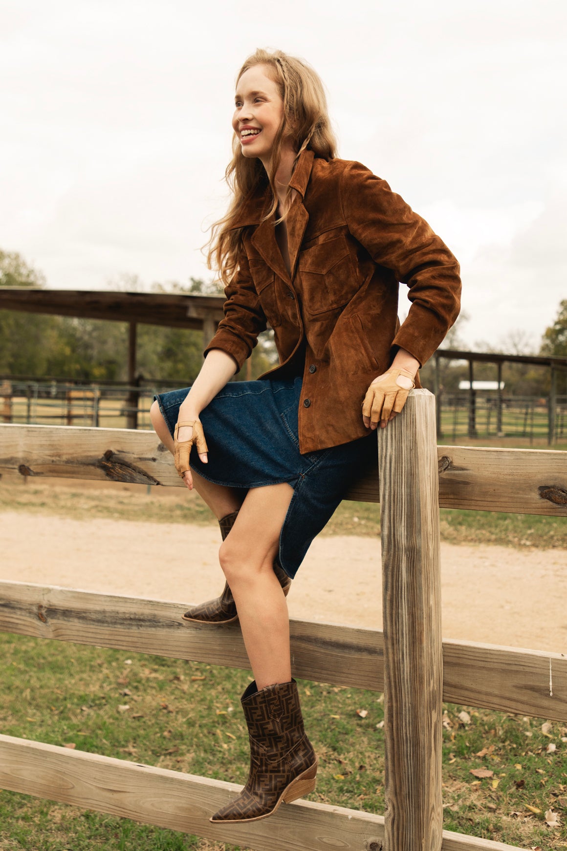 TOTEME Indigo Scallop Hem Denim Midi Skirt (Sz.36/0)