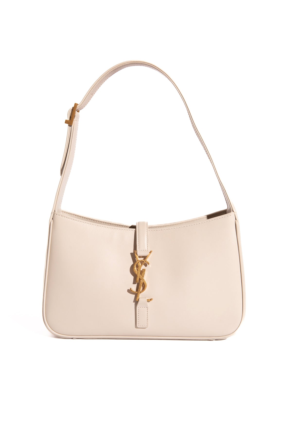 SAINT LAURENT Cream Le 5 À 7 Shoulder Bag