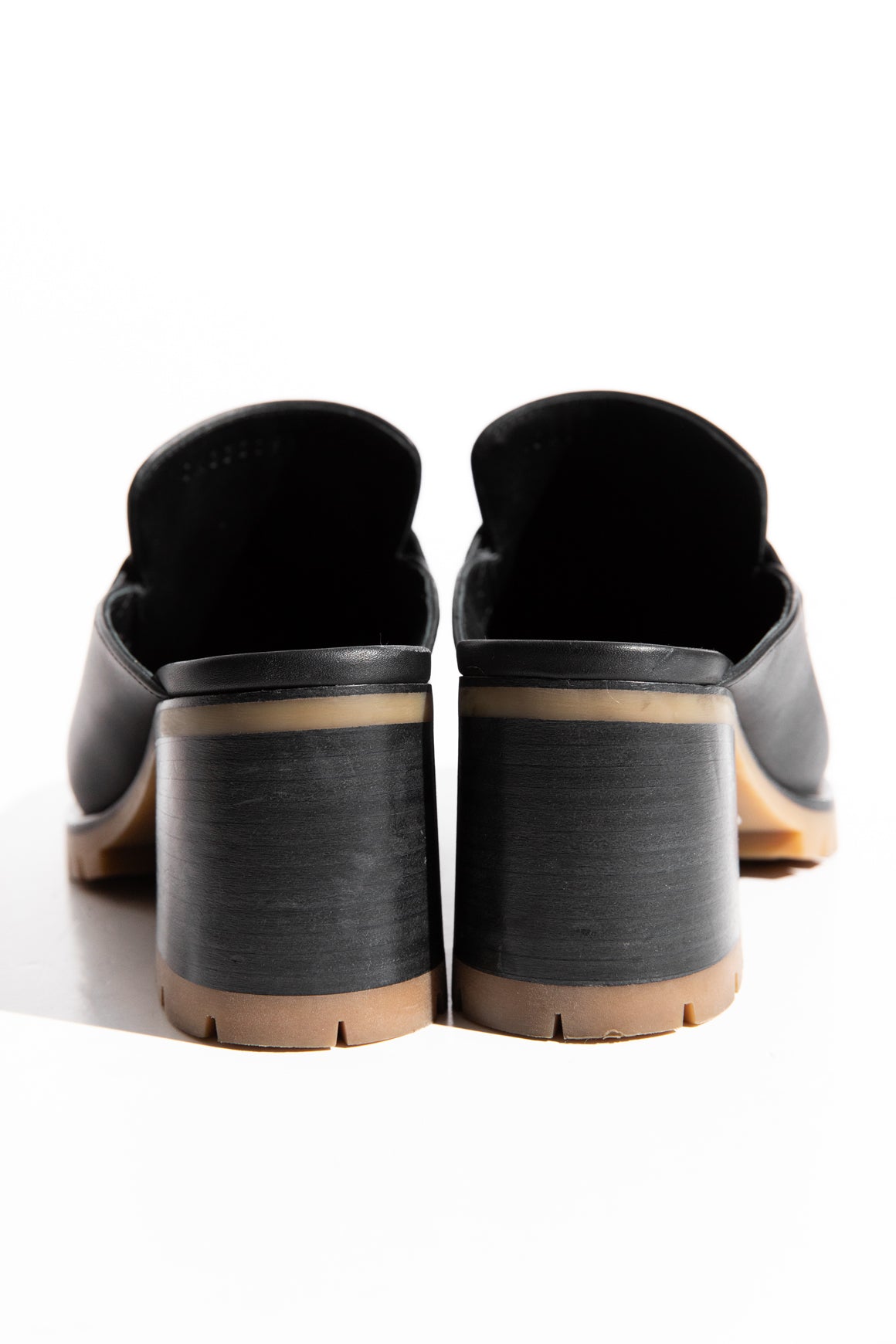 HERMES Black Leather Flore 60 Mule (Sz. 37.5)