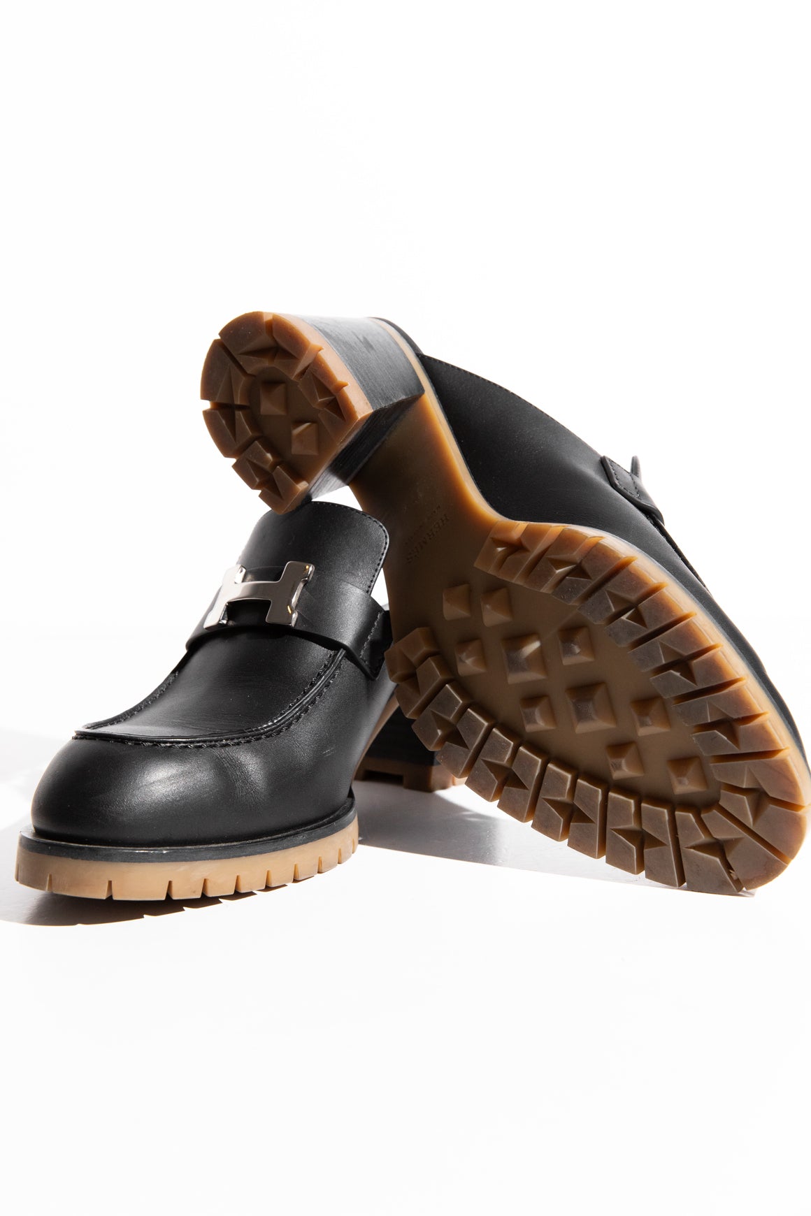 HERMES Black Leather Flore 60 Mule (Sz. 37.5)
