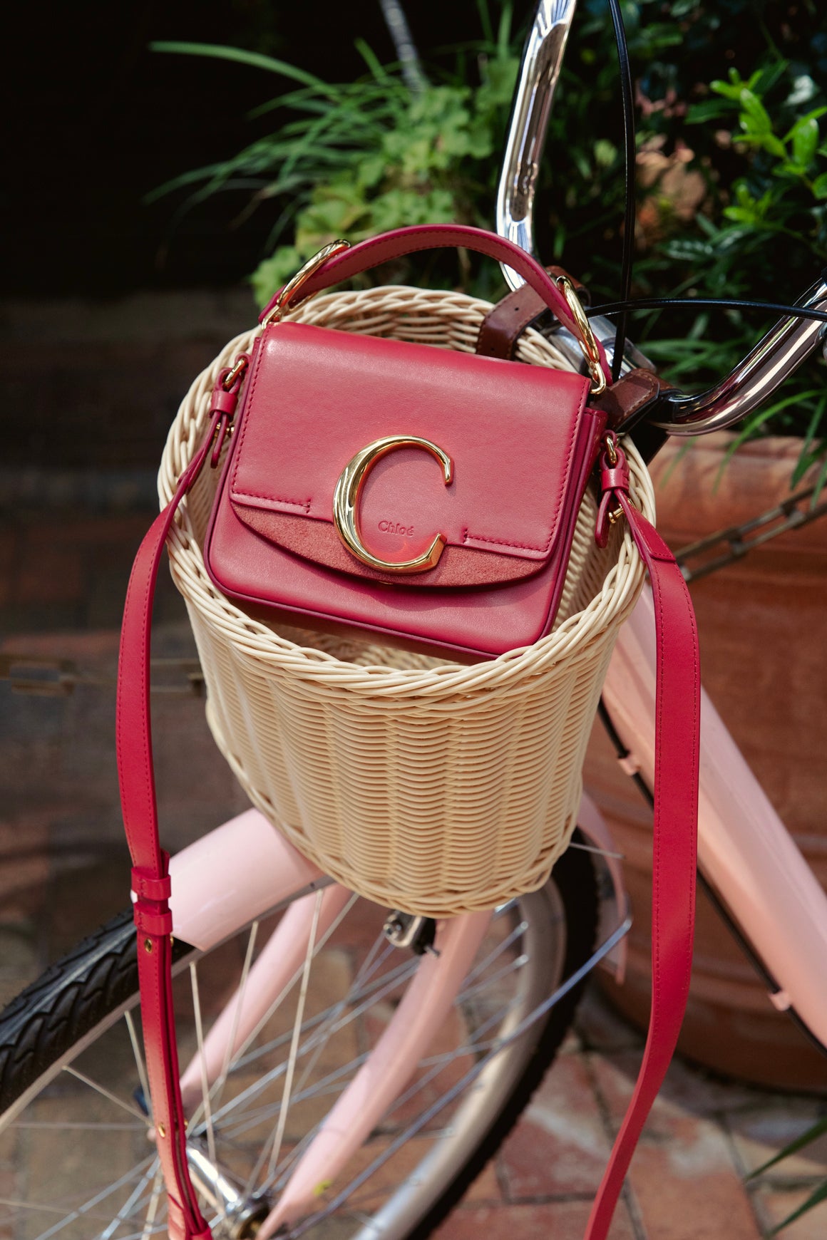 CHLOE Brick Leather Mini 'C' Shoulder Bag