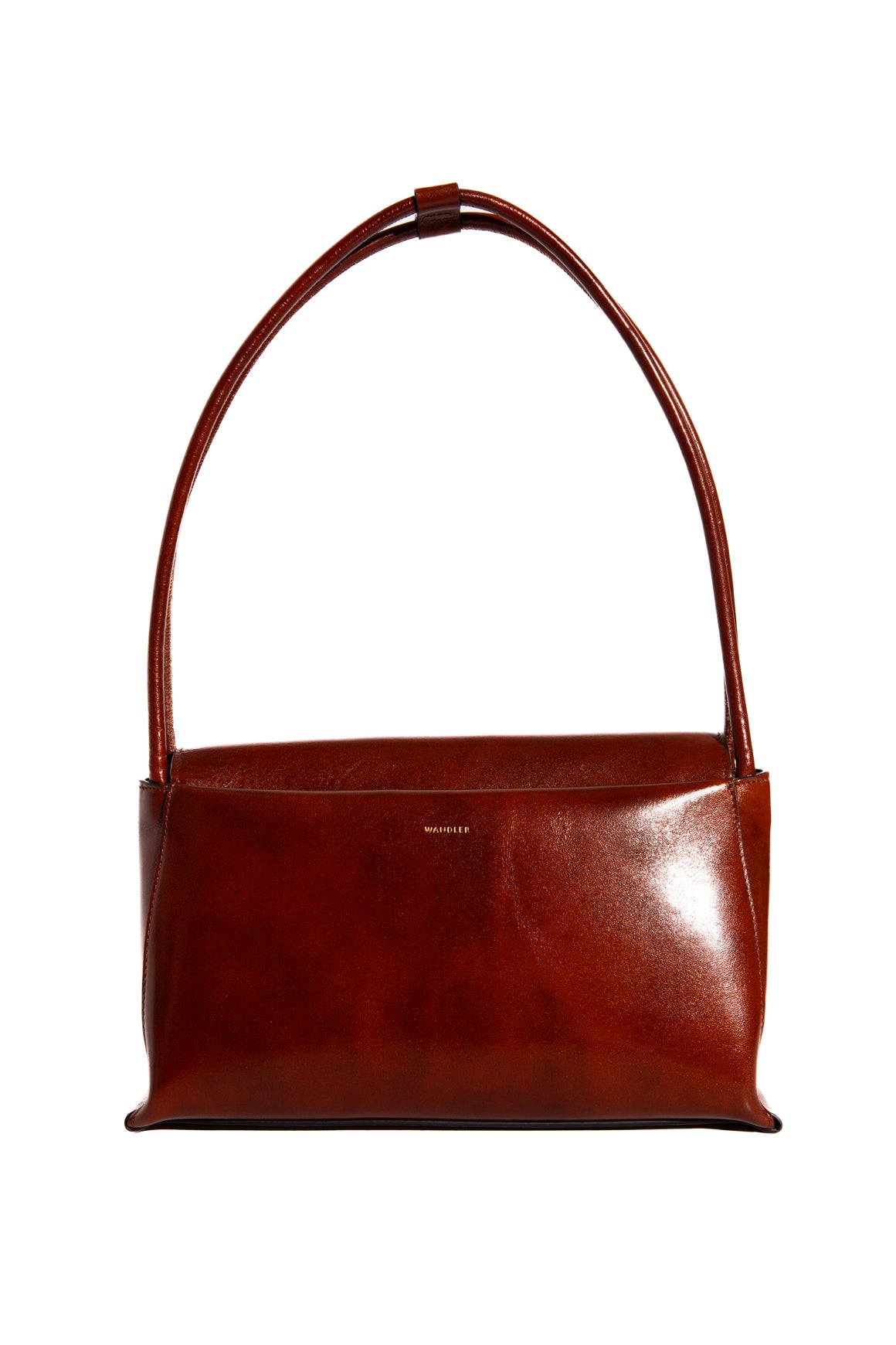 WANDLER Brown Leather Veneto Shoulder Bag