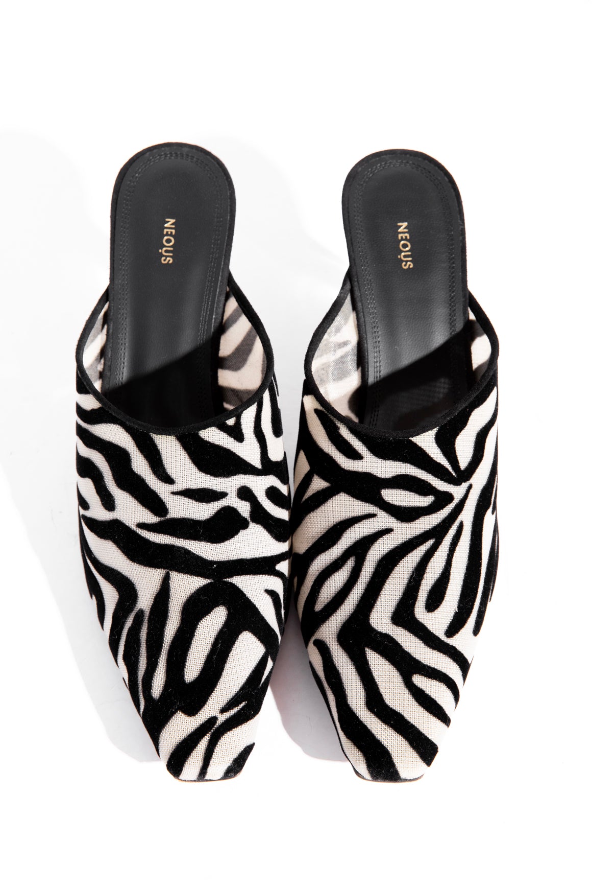 NEOUS Zebra Print Heeled Mules (Sz. 38.5)