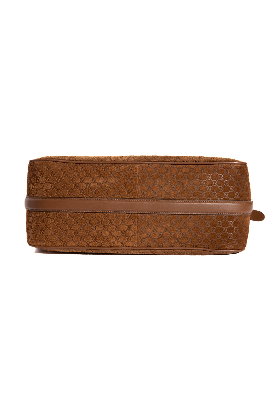 GUCCI Tan Suede Half Horse-bit Medium Shoulder Bag