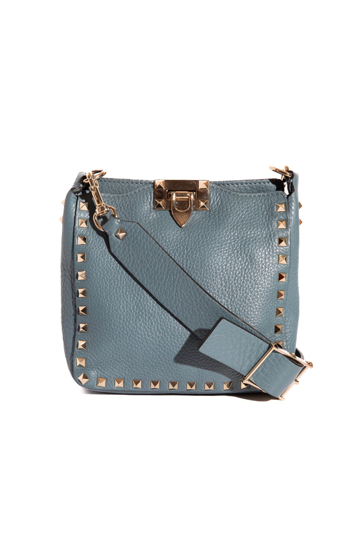 VALENTINO Teal Rockstud Signature Crossbody Messenger