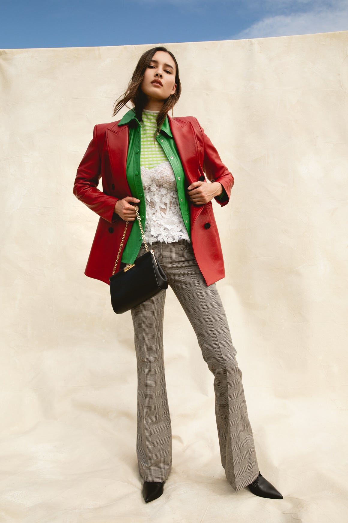 ALEXANDER MCQUEEN Red Leather Blazer (Sz. 42/6)