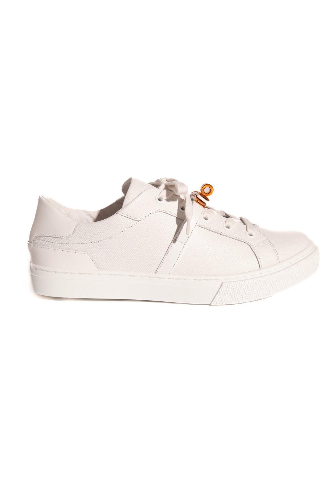 HERMES White Kelly Lock Low Top Sneakers (Sz. 41)