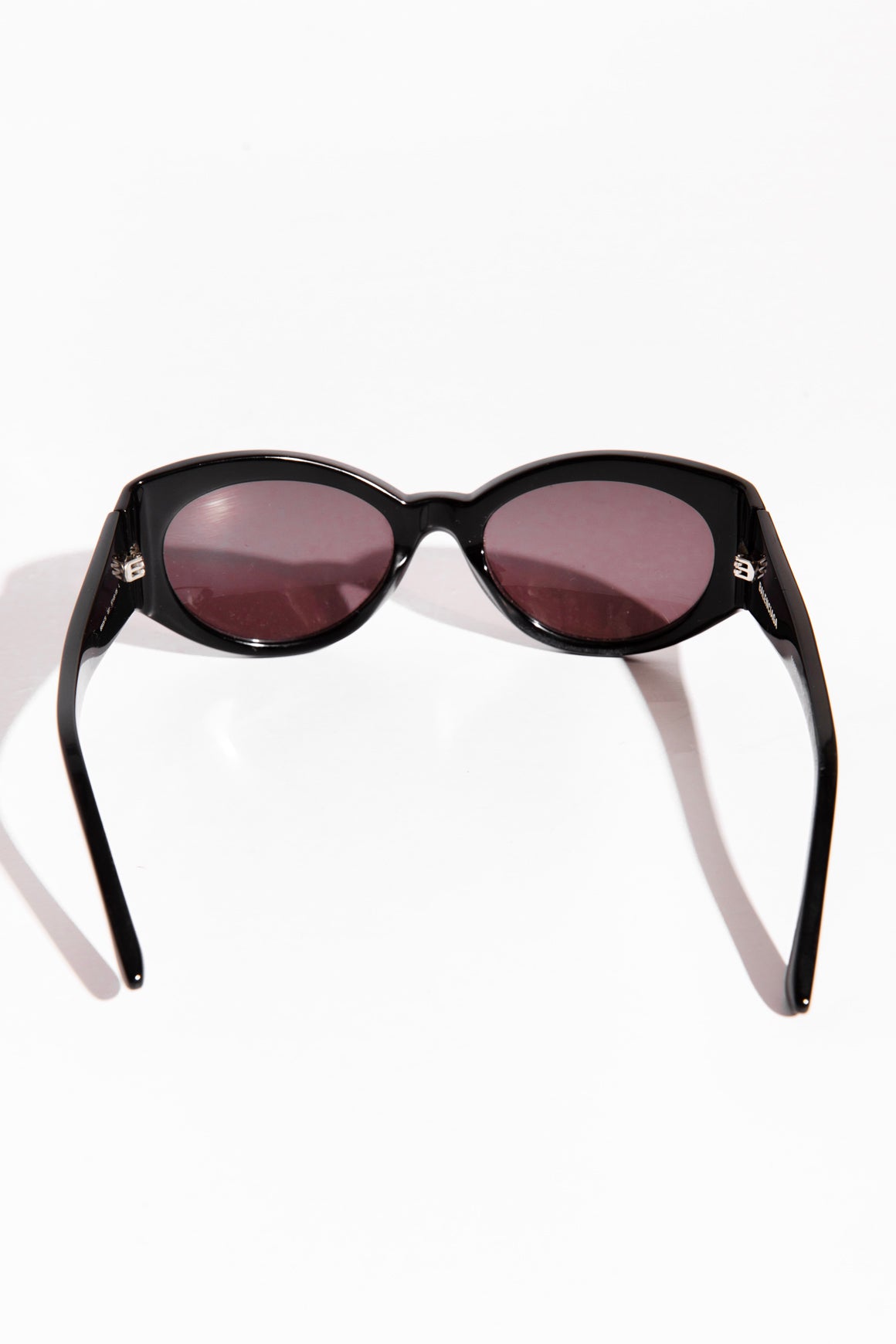 BALENCIAGA Black Oval Frame Sunglasses