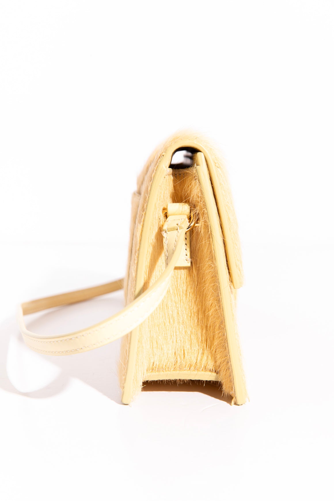 JACQUEMUS Yellow Mohair Le Bambino Shoulder Bag