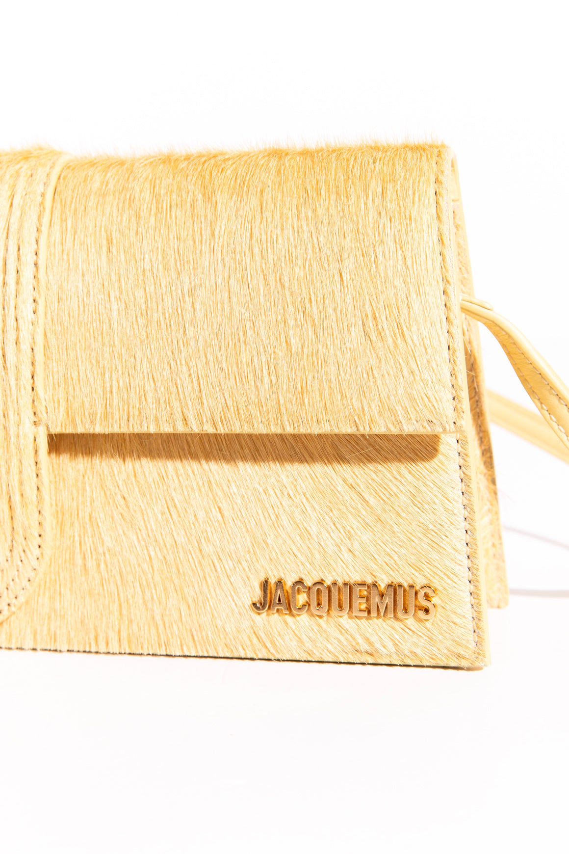 JACQUEMUS Yellow Mohair Le Bambino Shoulder Bag