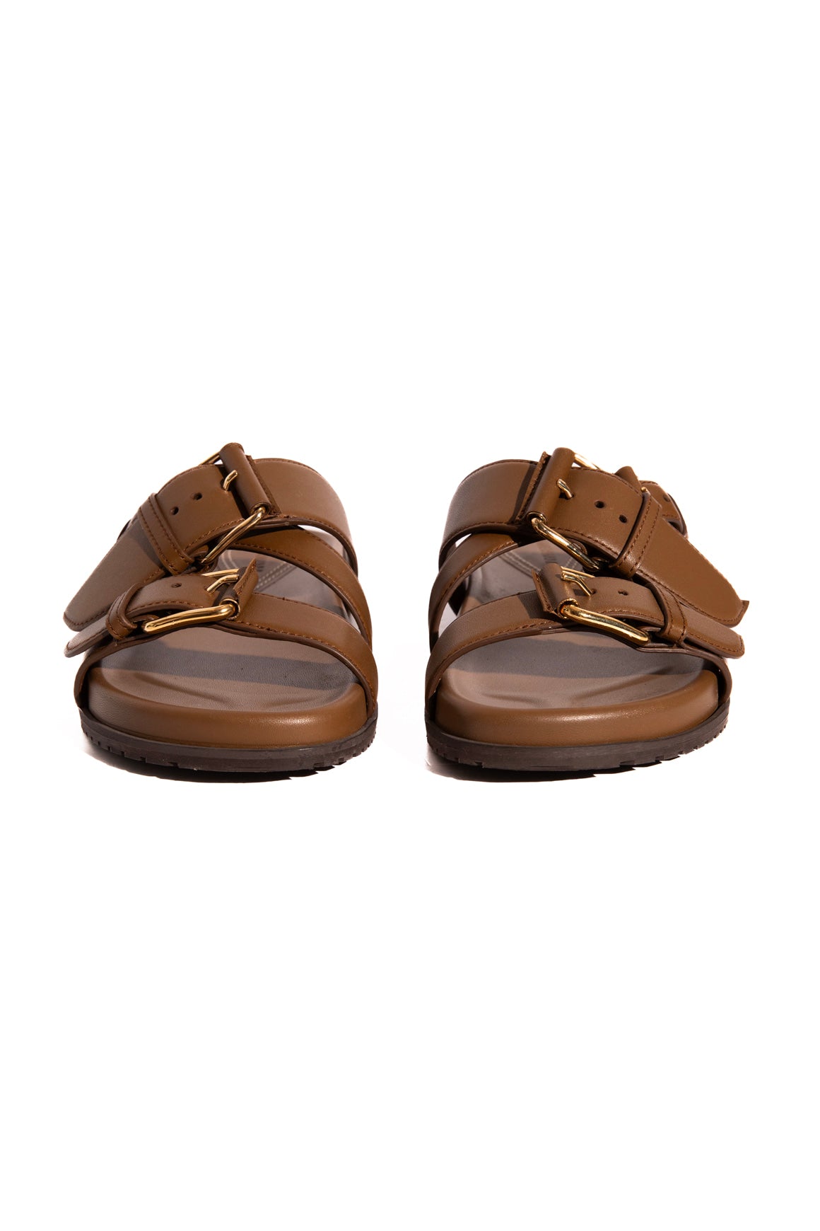 ZIMMERMANN Olive Multi-Buckle Leather Slides (Sz. 37)