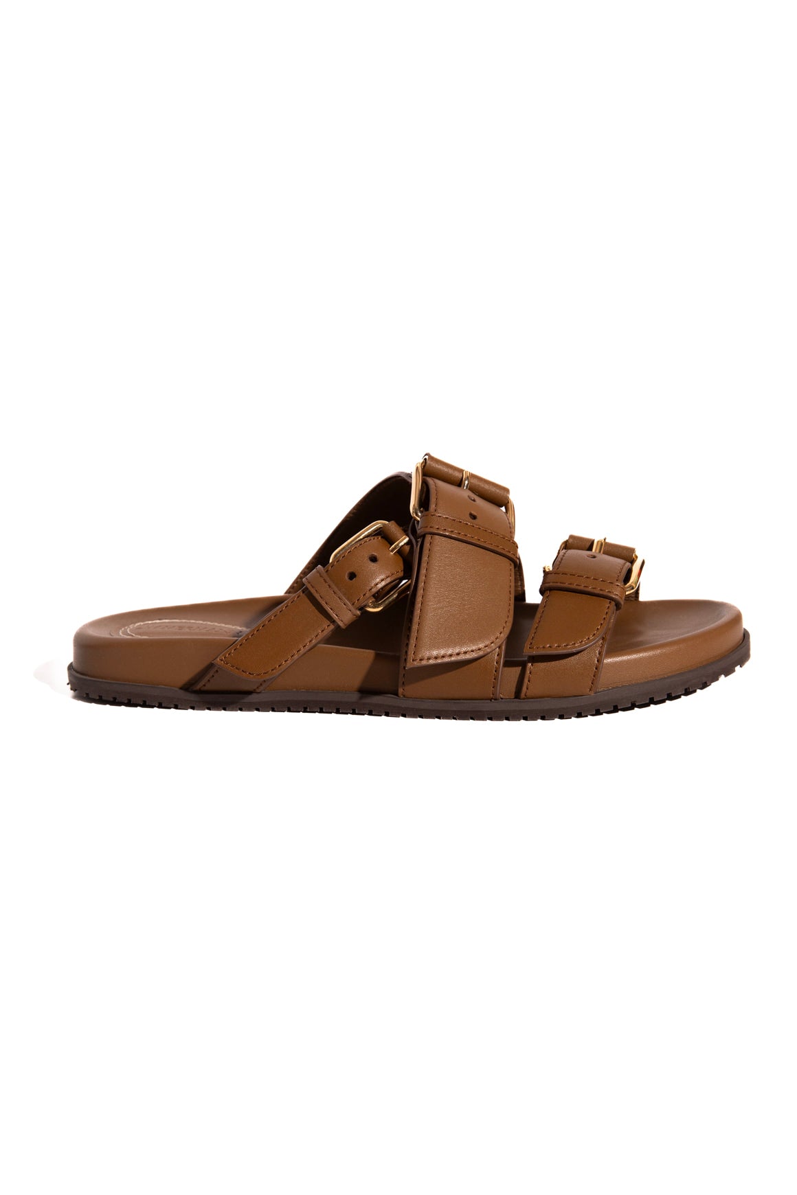 ZIMMERMANN Olive Multi-Buckle Leather Slides (Sz. 37)