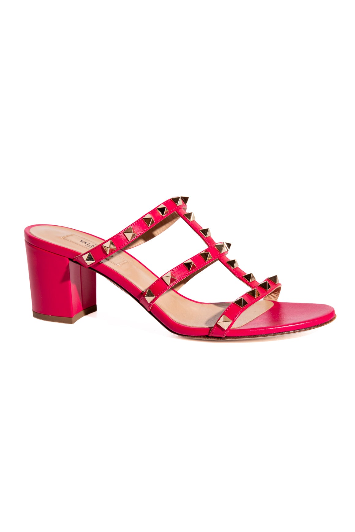 VALENTINO Magenta Rockstud Block Heels (Sz. 38)