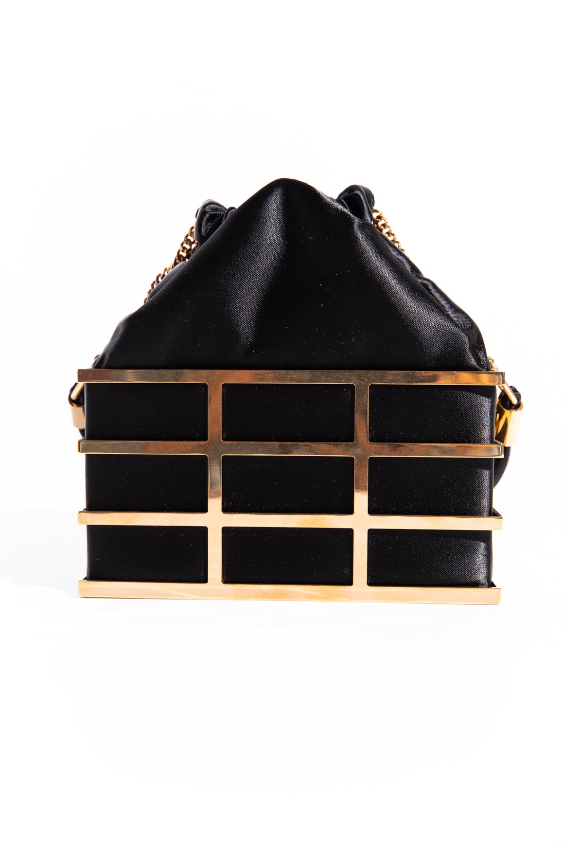 SAINT LAURENT Black Cage Minaudiere Bag