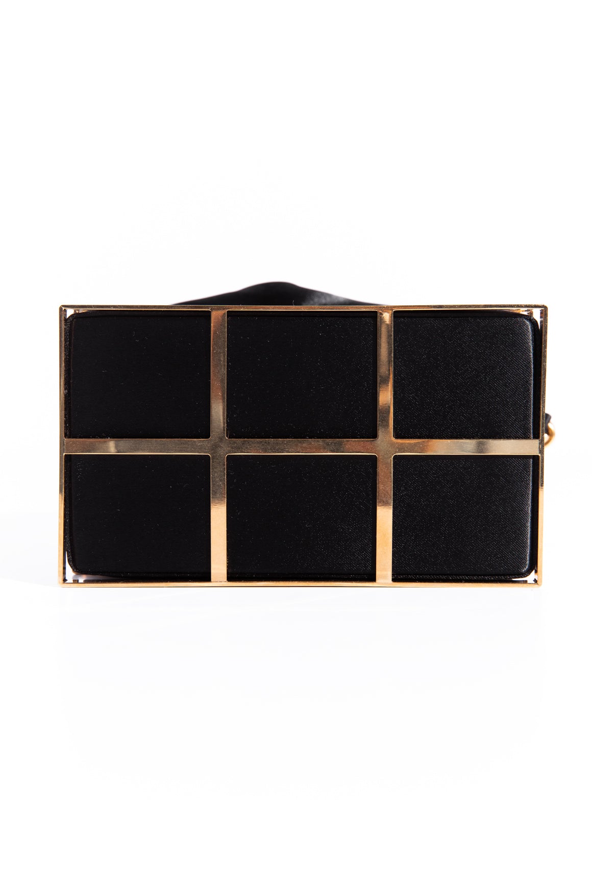 SAINT LAURENT Black Cage Minaudiere Bag