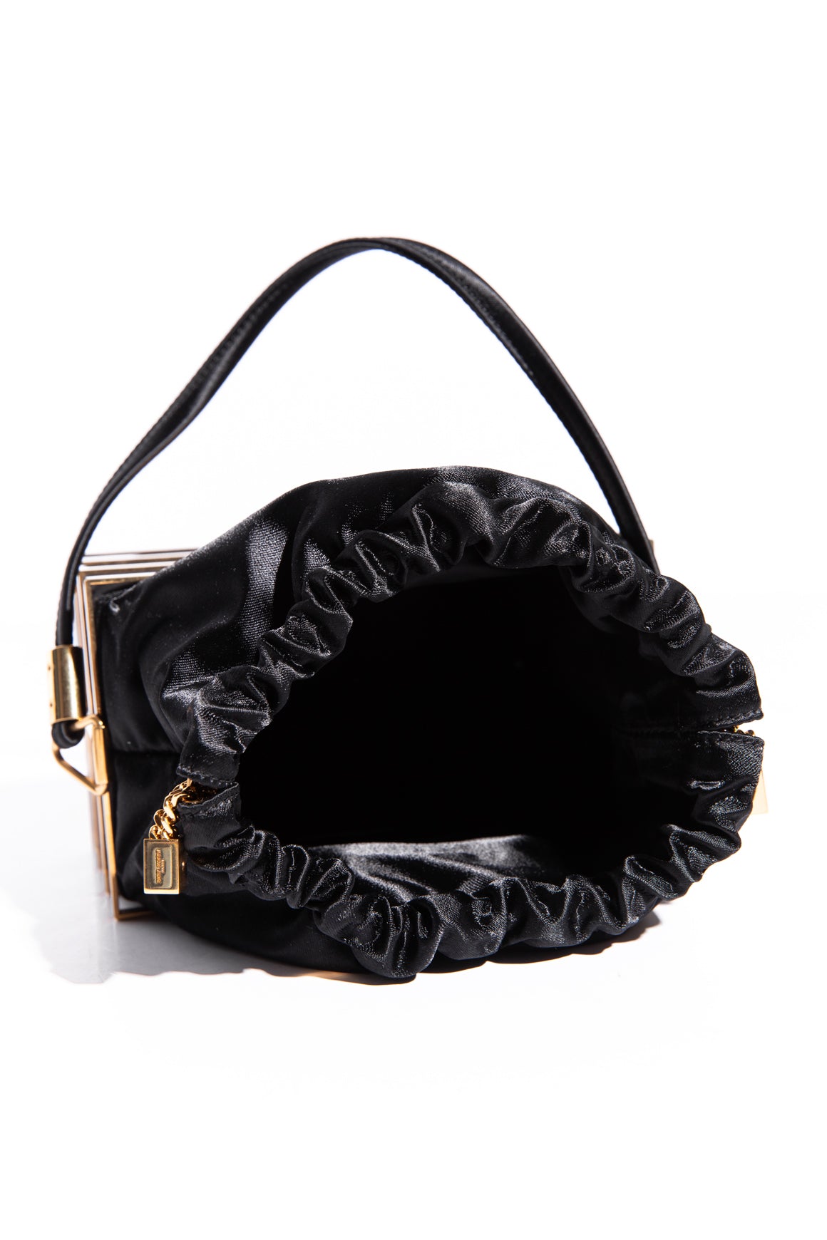 SAINT LAURENT Black Cage Minaudiere Bag