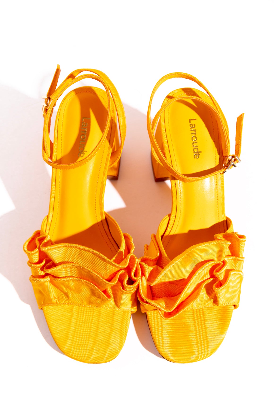 LARROUDE Orange Heeled Sandals (Sz. 8.5)