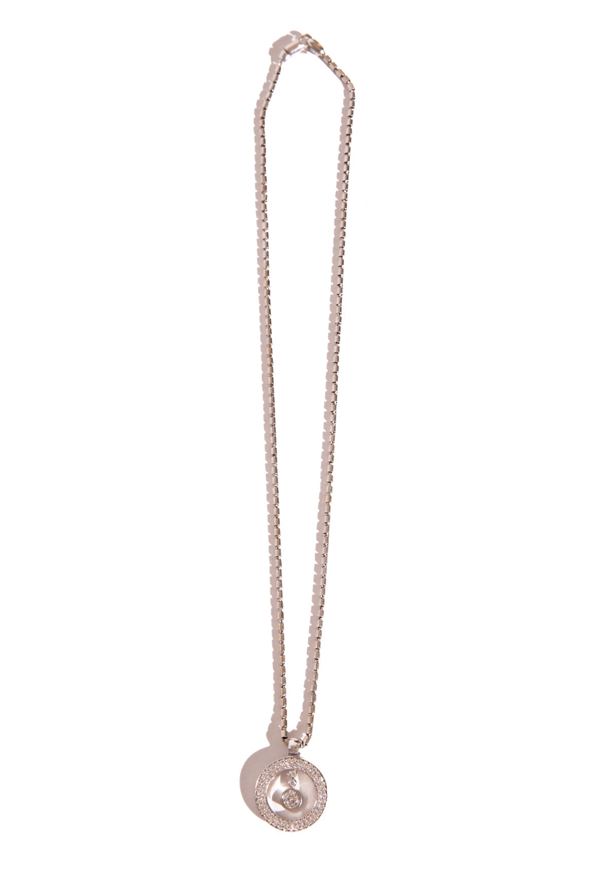 ROBERTO COIN White Gold & Diamond Baby O Necklace