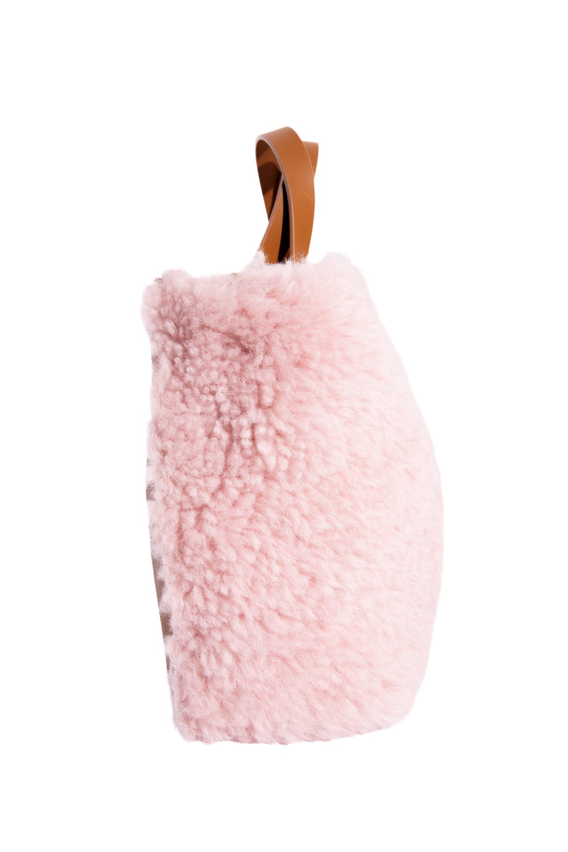 MARNI Pink Shearling & Leather Tote