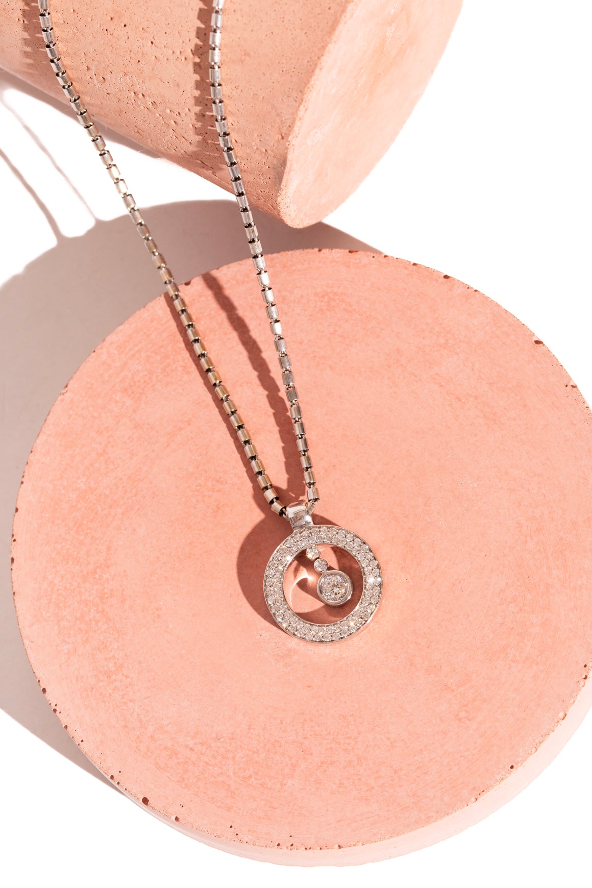 ROBERTO COIN White Gold & Diamond Baby O Necklace
