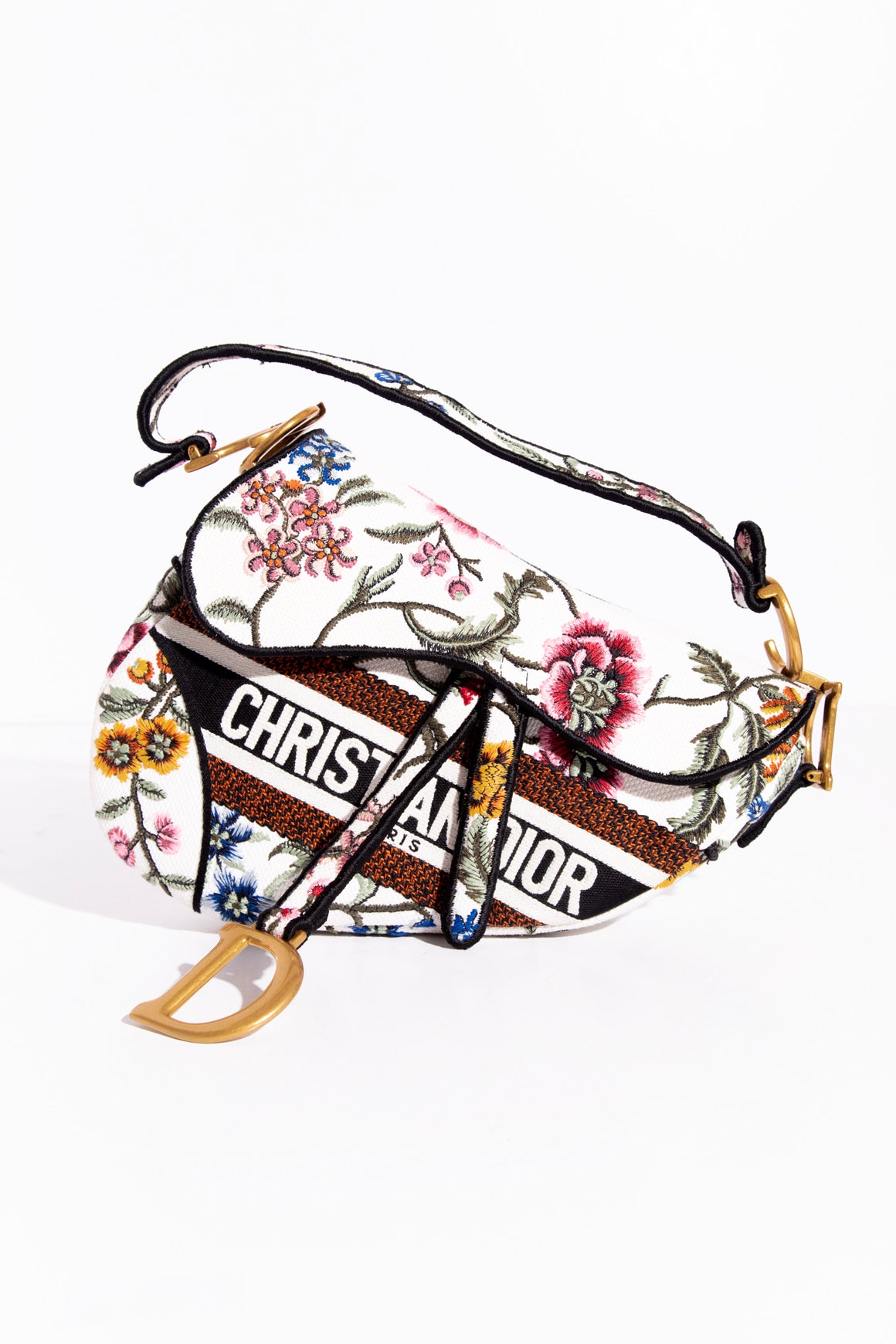 CHRISTIAN DIOR Embroidered Saddle Bag