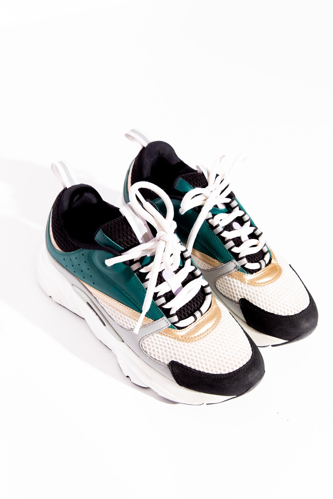 CHRISTIAN DIOR Green & White Platform Sneakers (Sz.40)