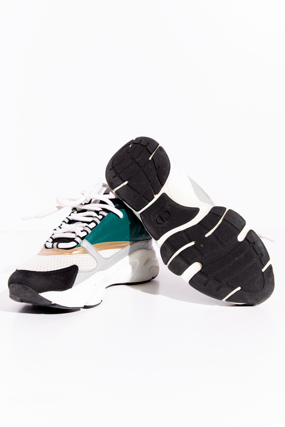 CHRISTIAN DIOR Green & White Platform Sneakers (Sz.40)