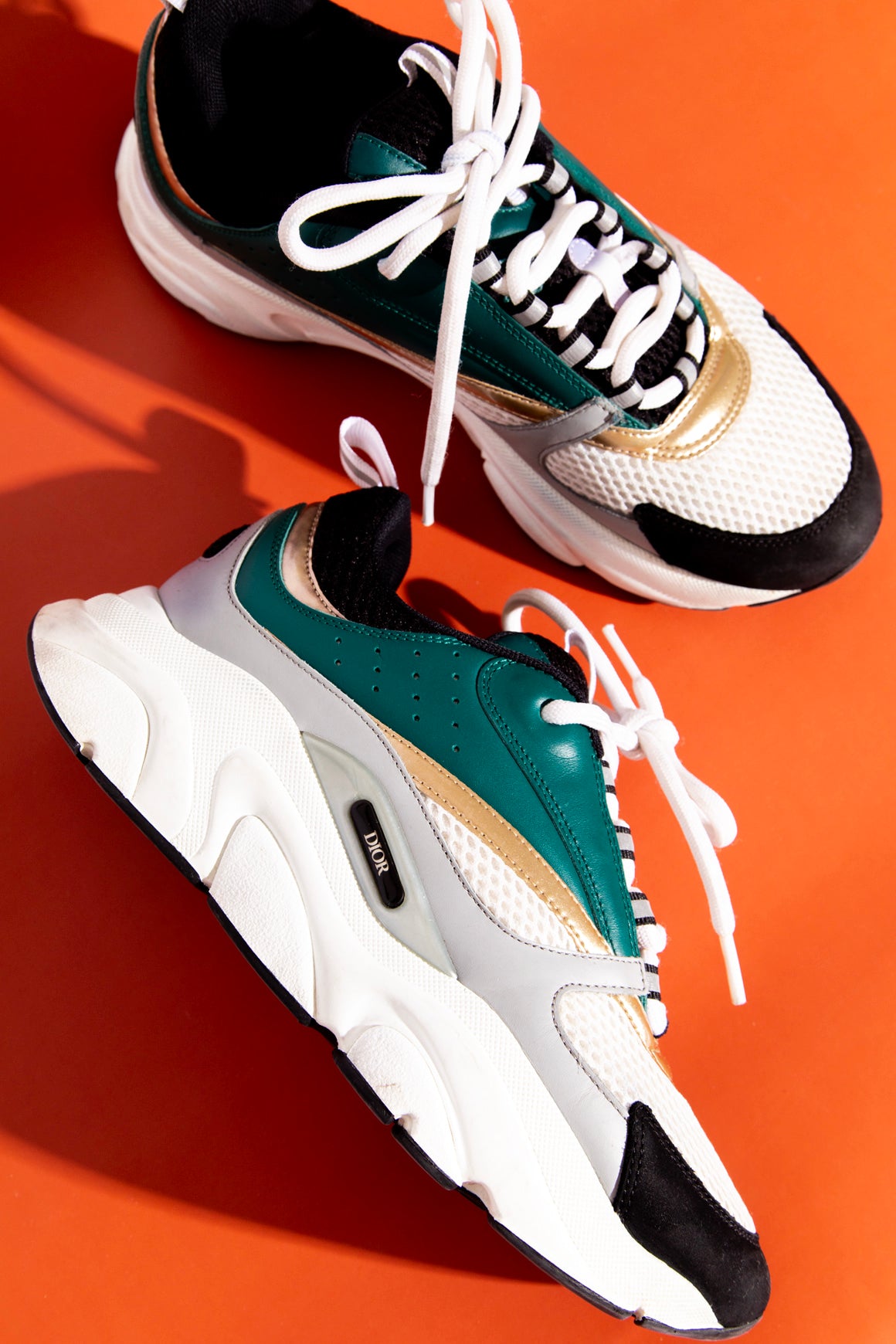 CHRISTIAN DIOR Green & White Platform Sneakers (Sz.40)