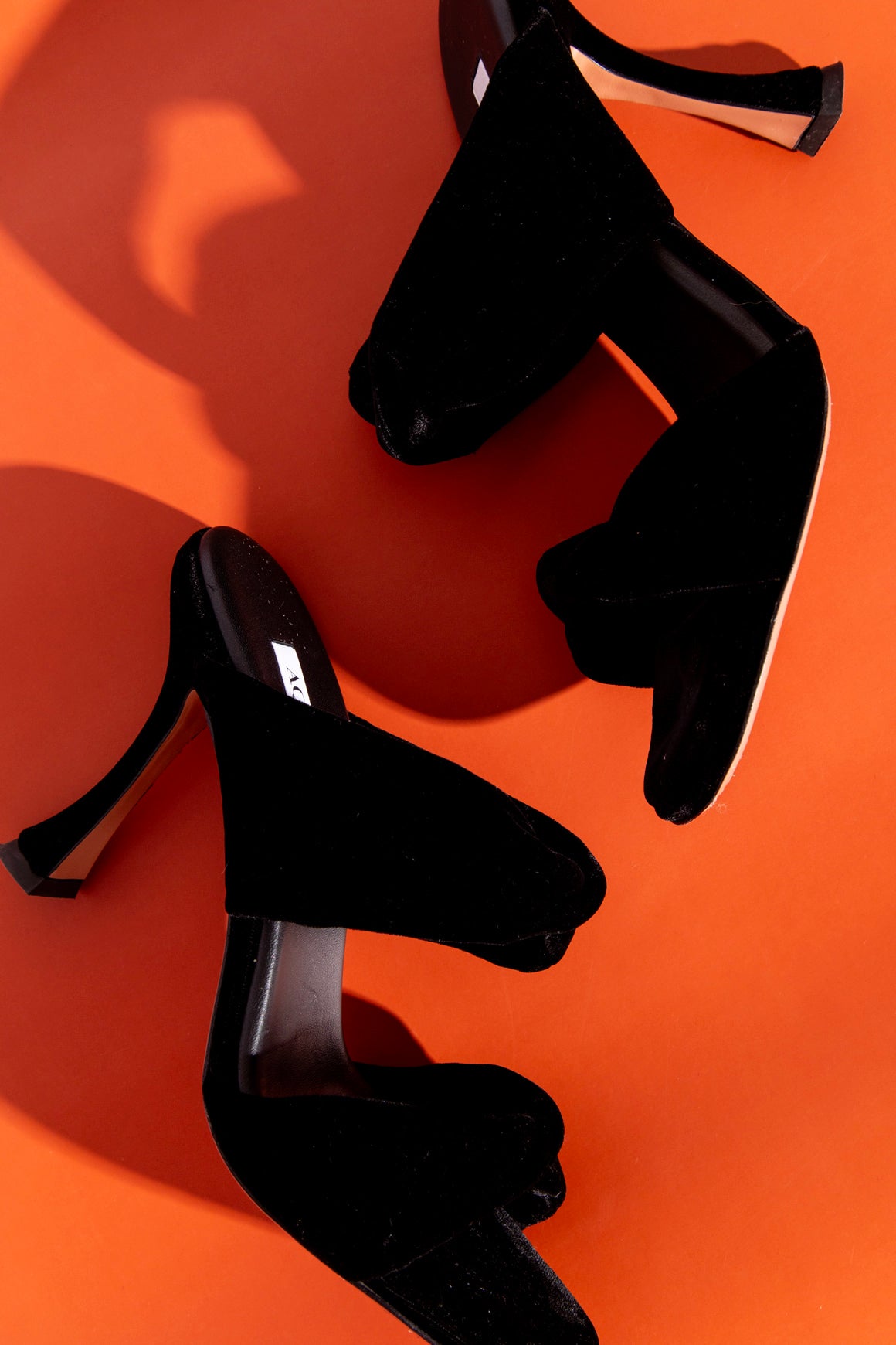 AQUAZZURA Black Velvet Double Twist Strap Slip-On (Sz. 37)