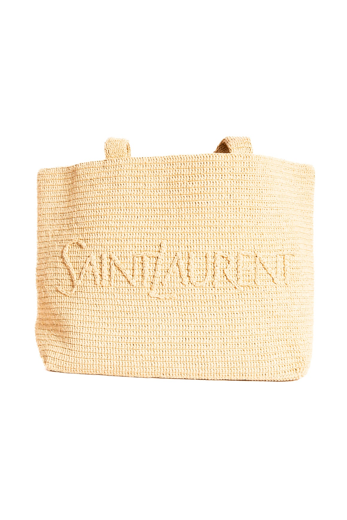 SAINT LAURENT Natural Raffia Large Tote