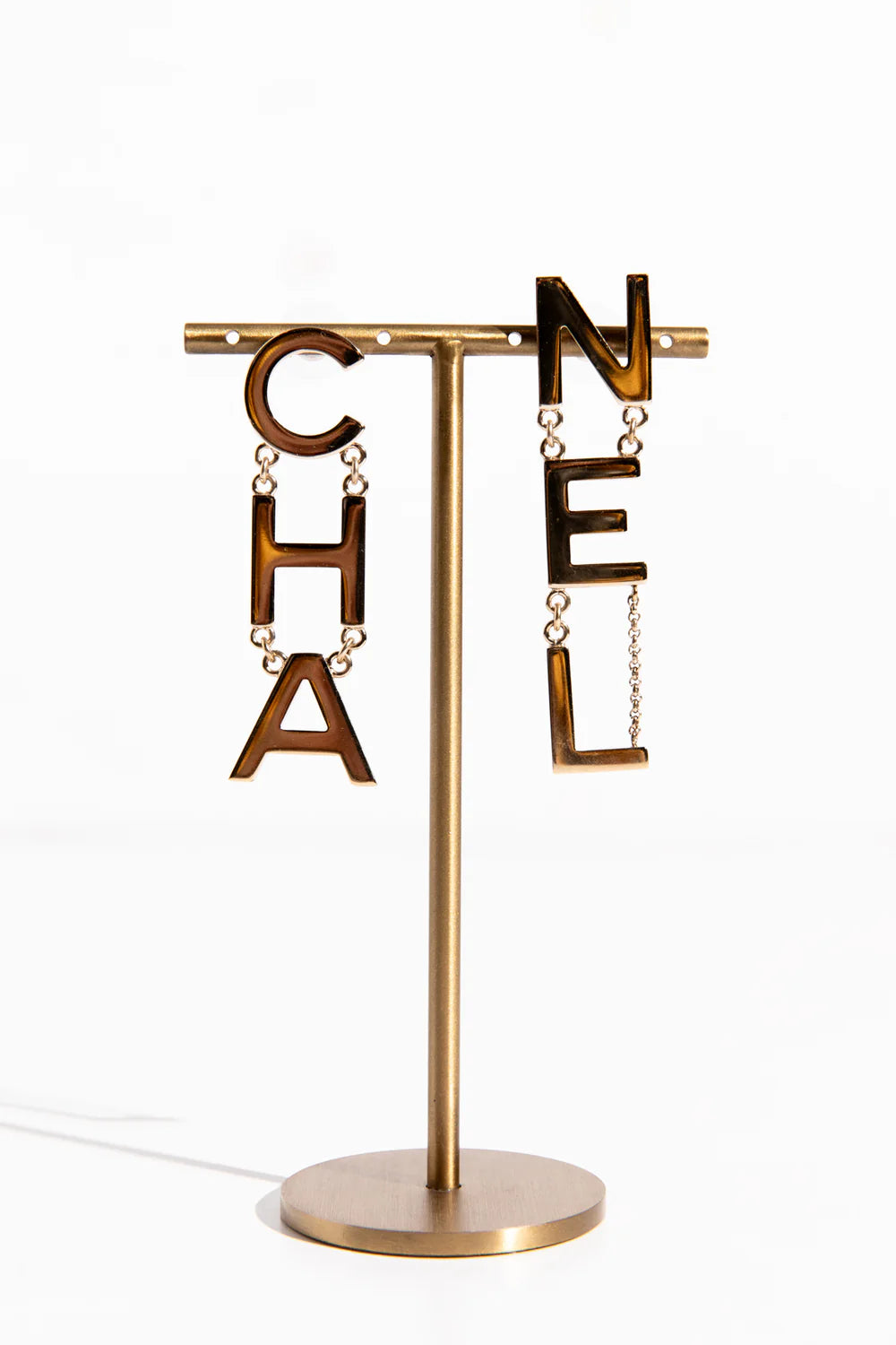 CHANEL Logo Drop Earrings