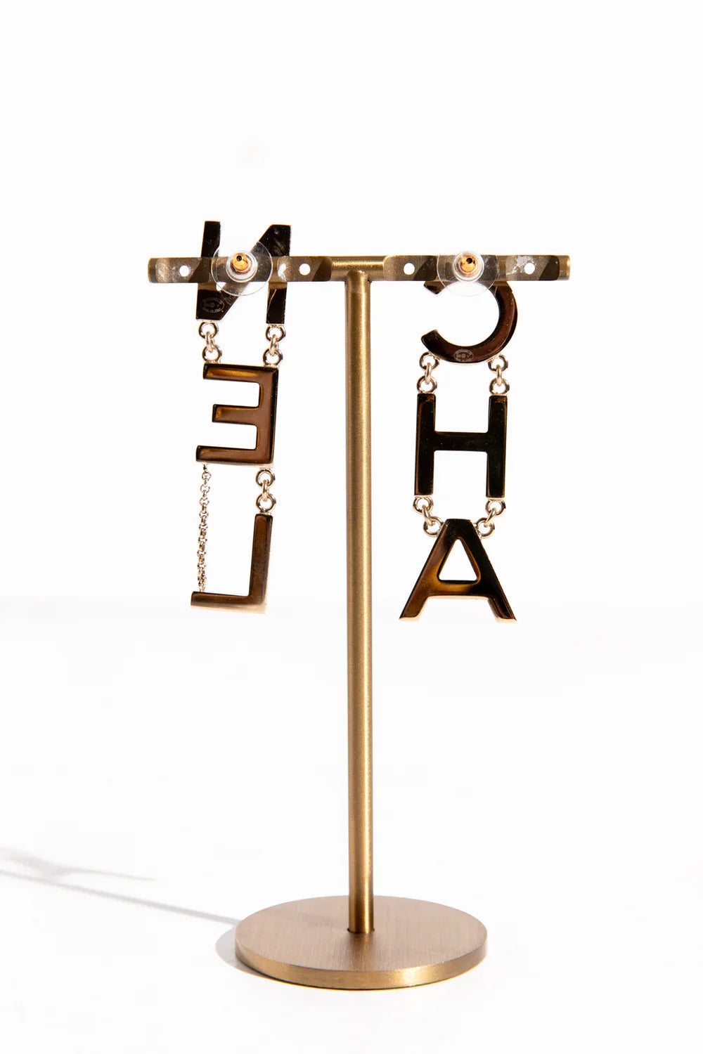 CHANEL Logo Drop Earrings