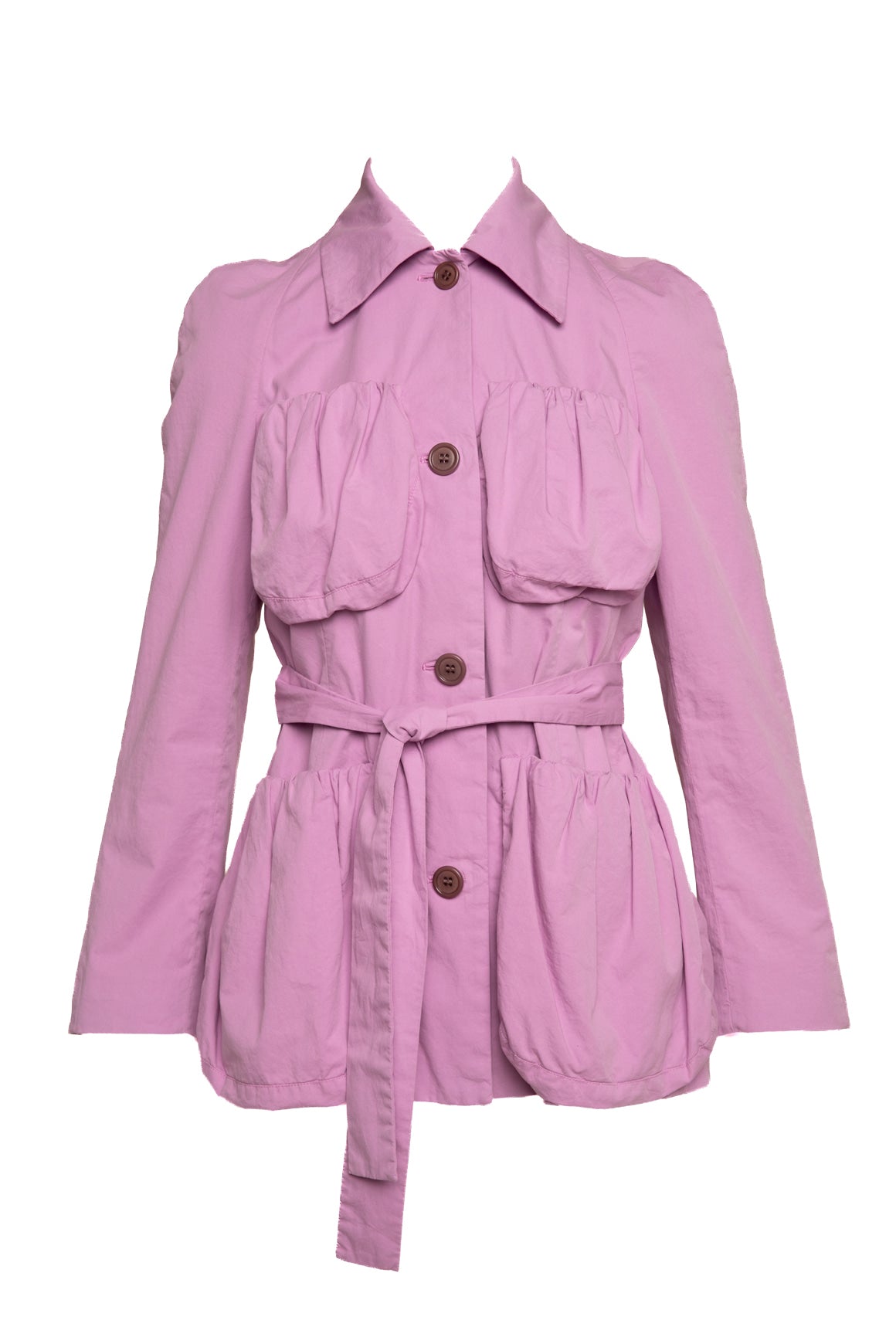 DRIES VAN NOTEN Lilac Bubble Pocket Belted Jacket (Sz. 36/4)