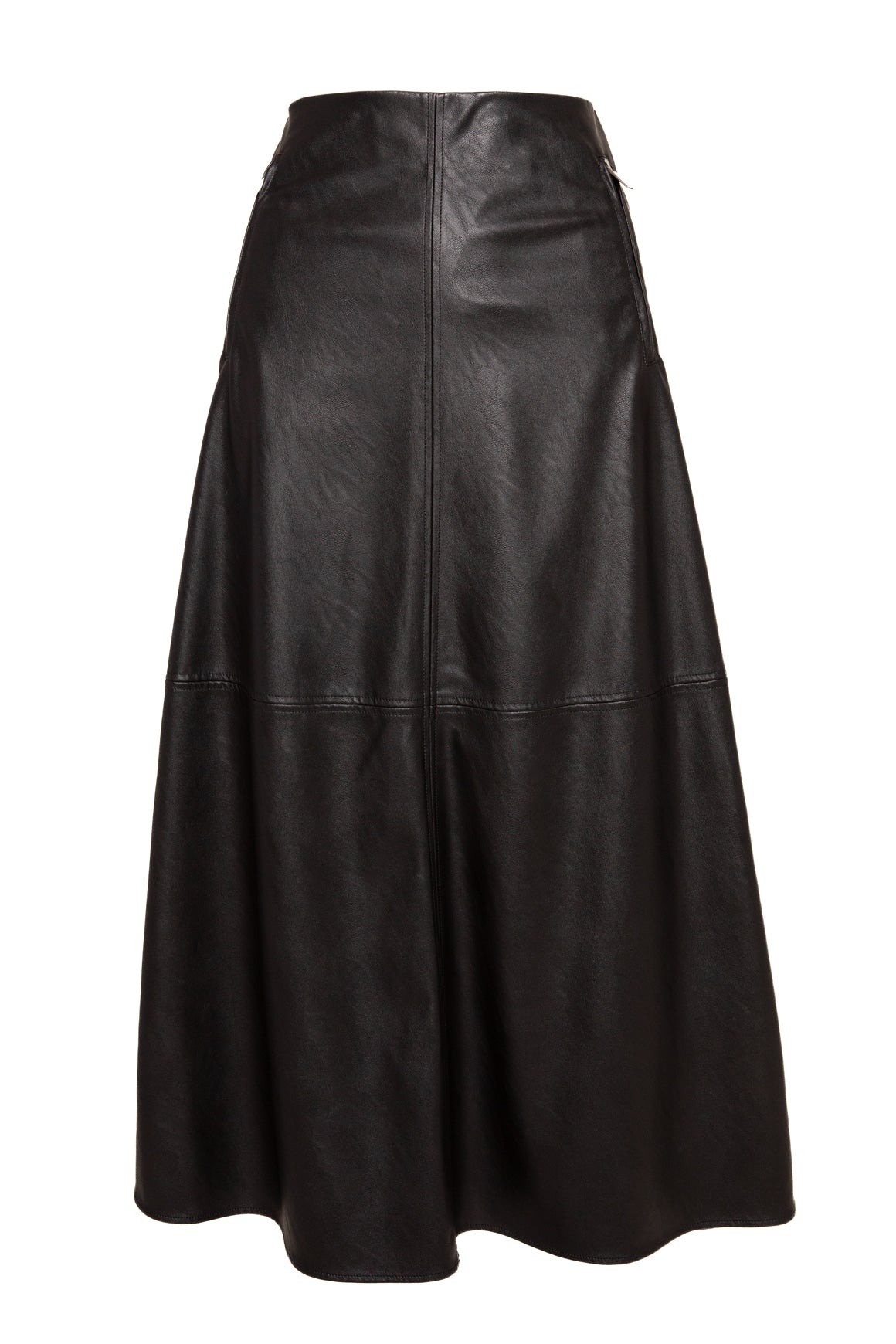 GAUCHERE Black Faux Leather A Line Maxi Skirt (Sz. 34/XS)