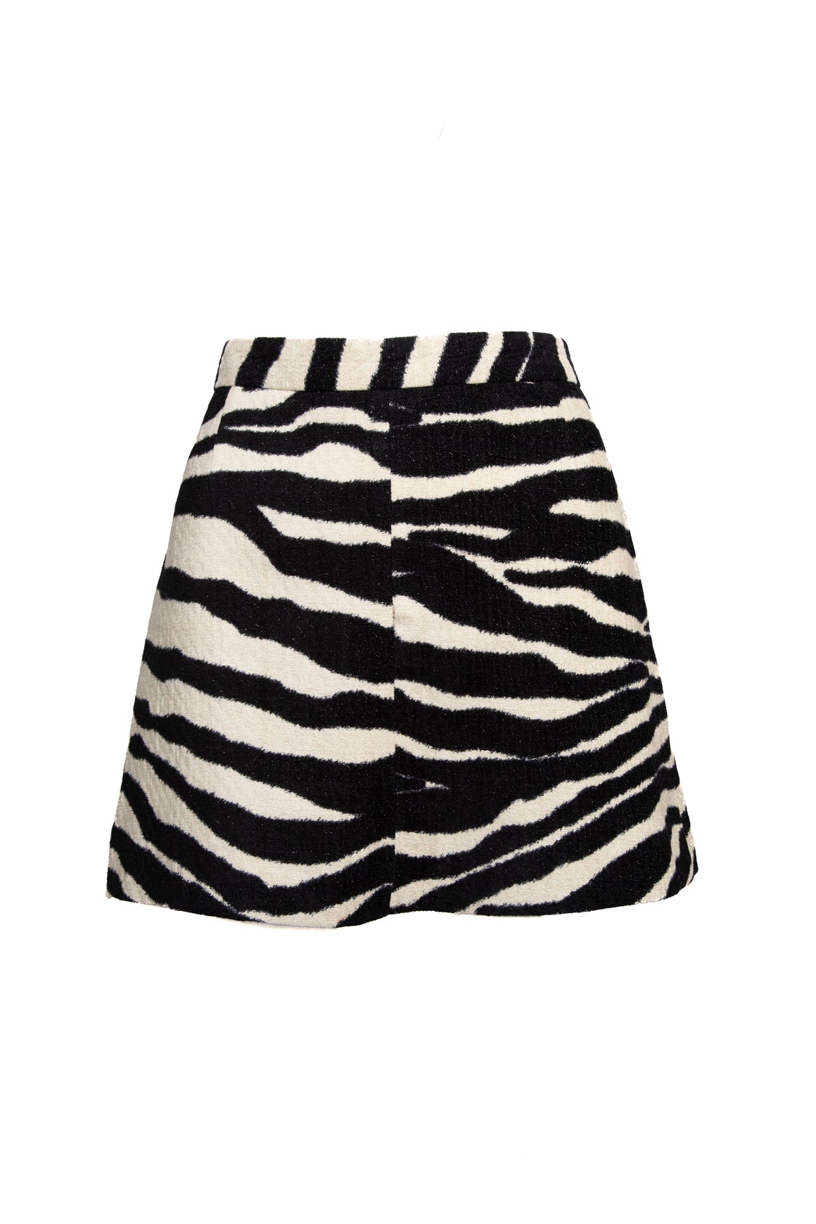 DRIES VAN NOTEN Black & Cream Zebra Striped Mini Skirt (Sz. 6)