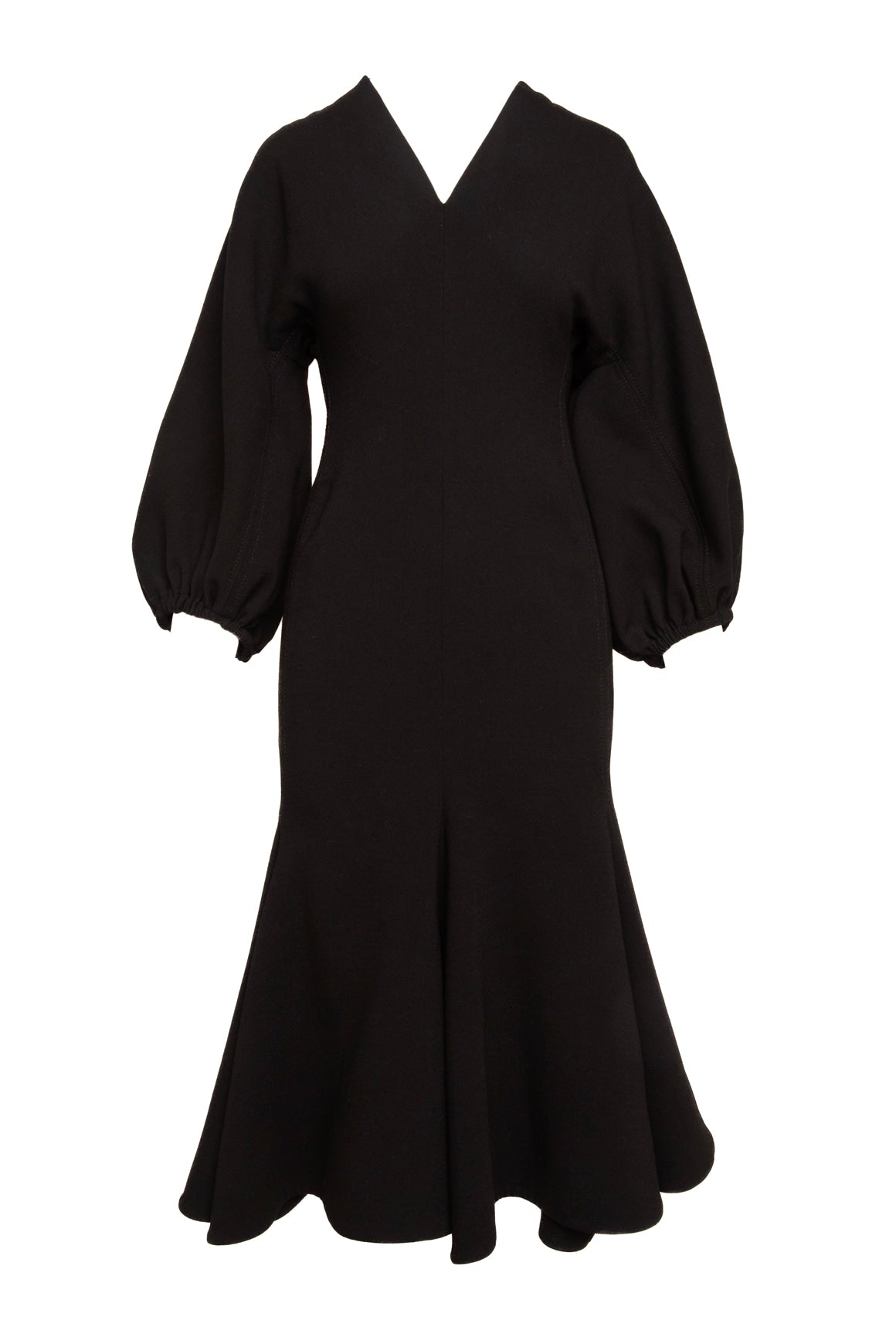 VALENTINO Black Wool Maxi Dress (Sz. 40/4)