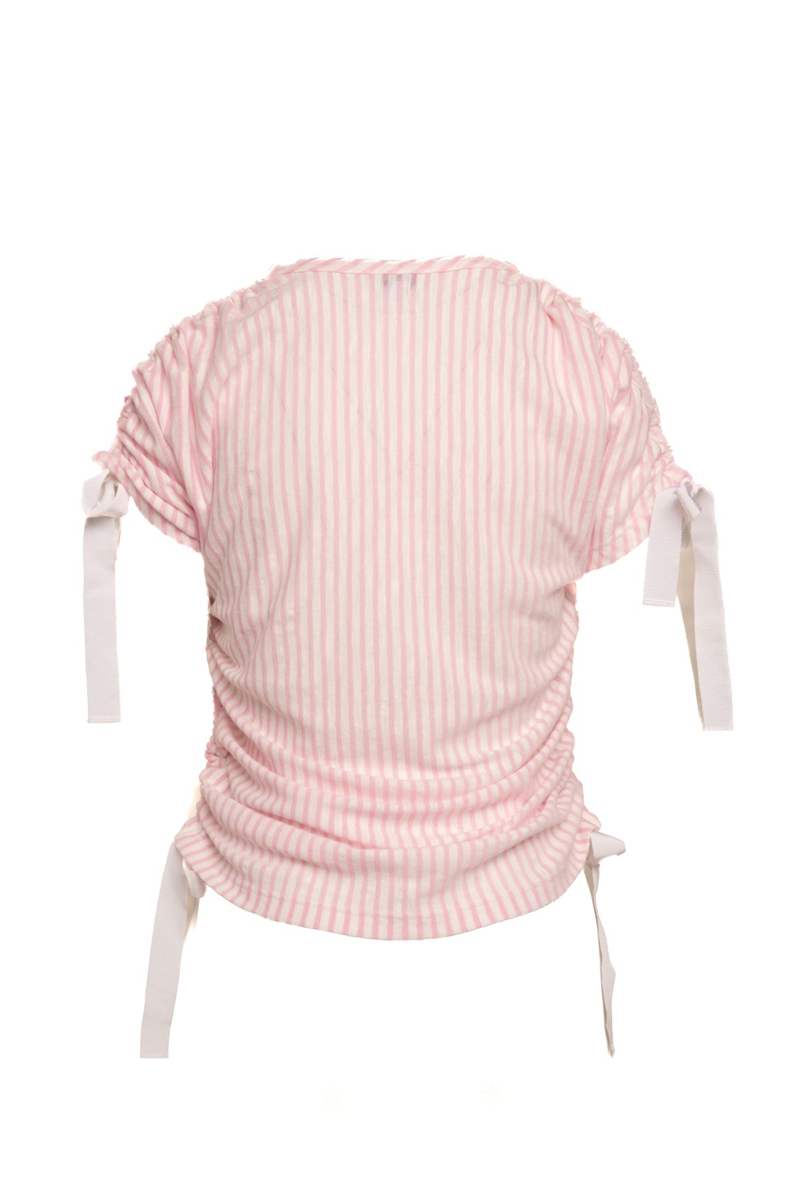 CHANEL Striped Cinch Detail Tee (Sz.36/2)