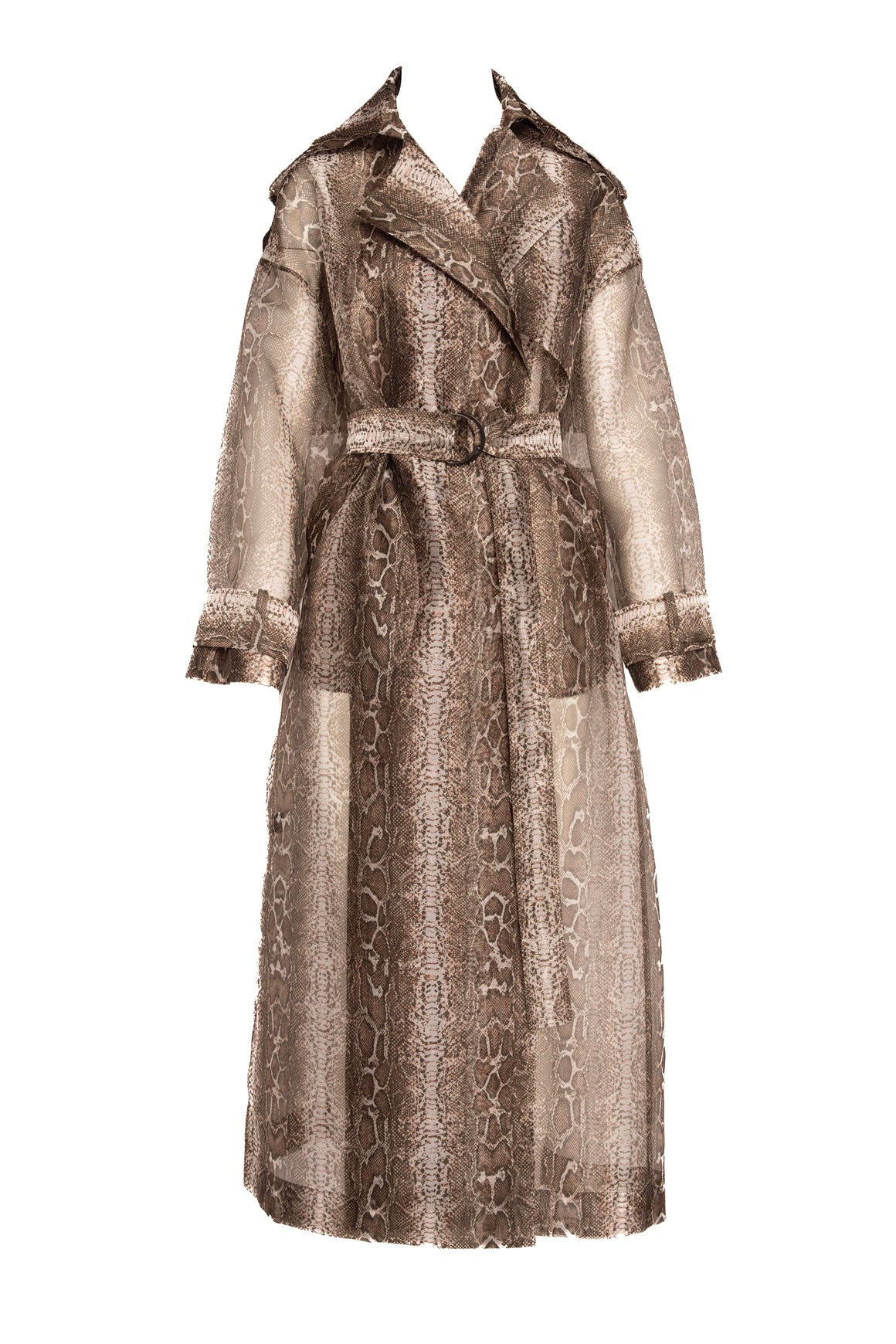 LAPOINTE Snake Organza Belted Trench Jacket (Sz.XS)