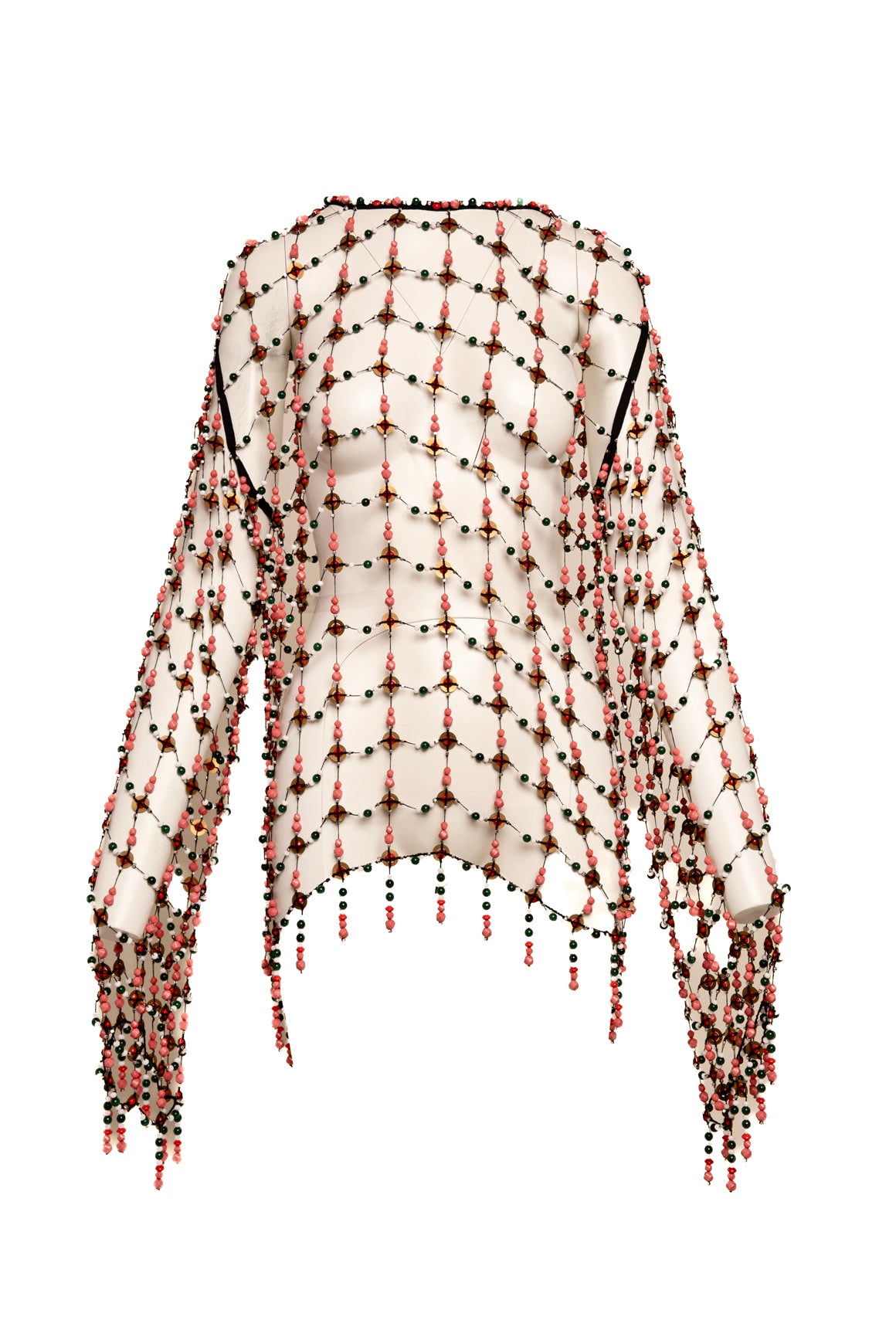 DRIES VAN NOTEN Fall 2025 Beaded Fishnet Blouse (Sz. OS)