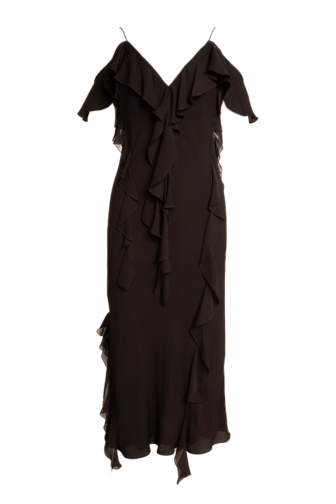 DOROTHEE SCHUMACHER Black Silk Midi Dress (Sz. 3/M)