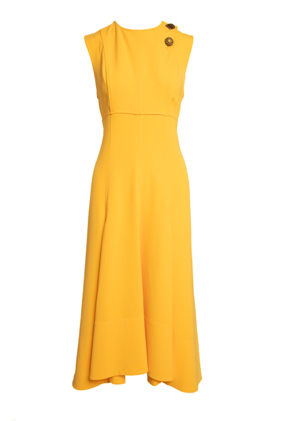 PROENZA SCHOULER Yellow Tailored Abstract Button Maxi Dress (Sz. 8)