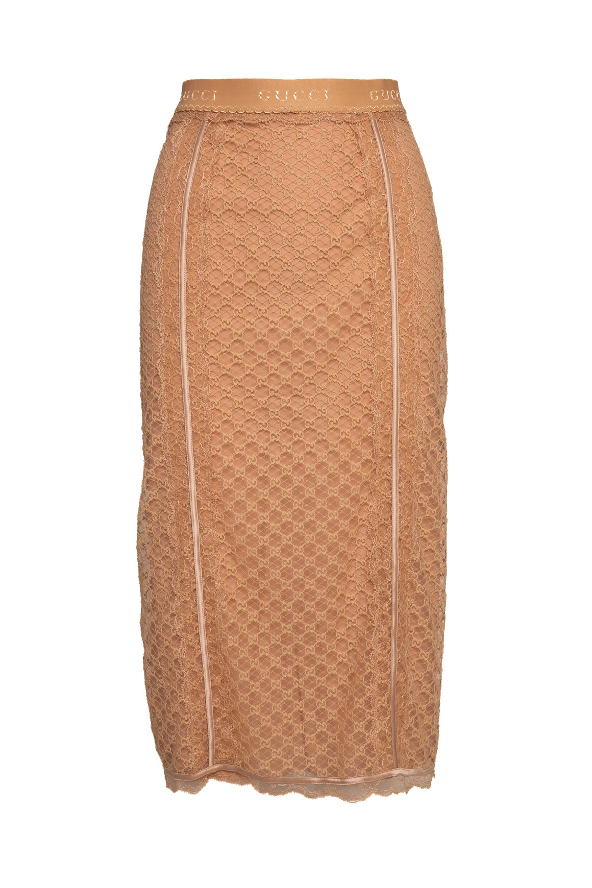 GUCCI Nude GG Mesh Bodycon Slip Skirt (Sz. S)