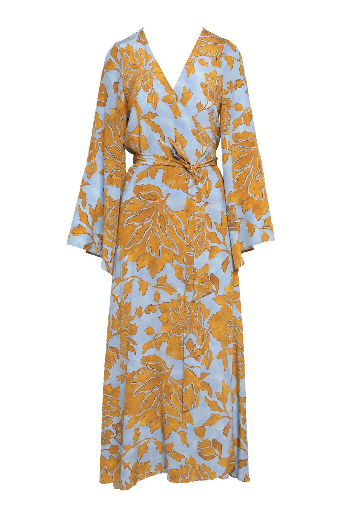 LA DOUBLE J Printed Silk Wrap Maxi Dress (Sz. L)