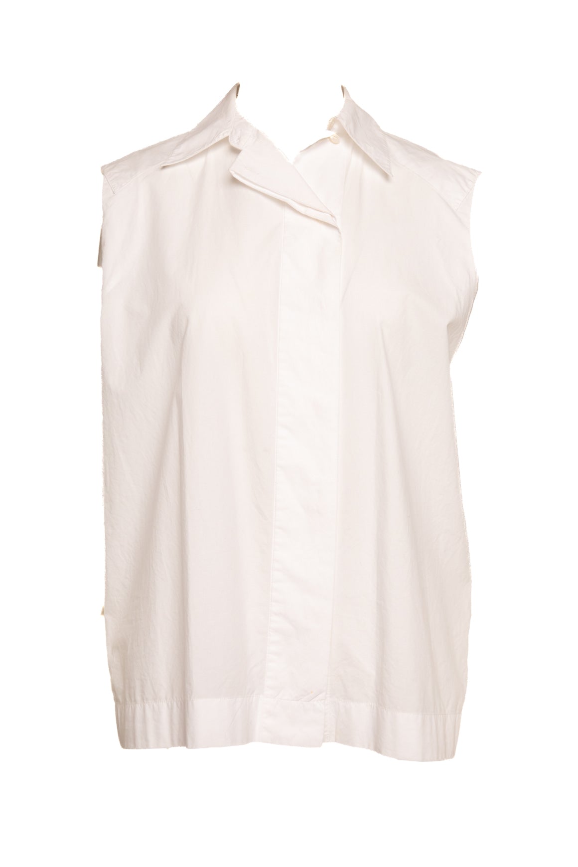 ACNE STUDIOS White Collared Sleeveless Blouse (Sz. 38/2)