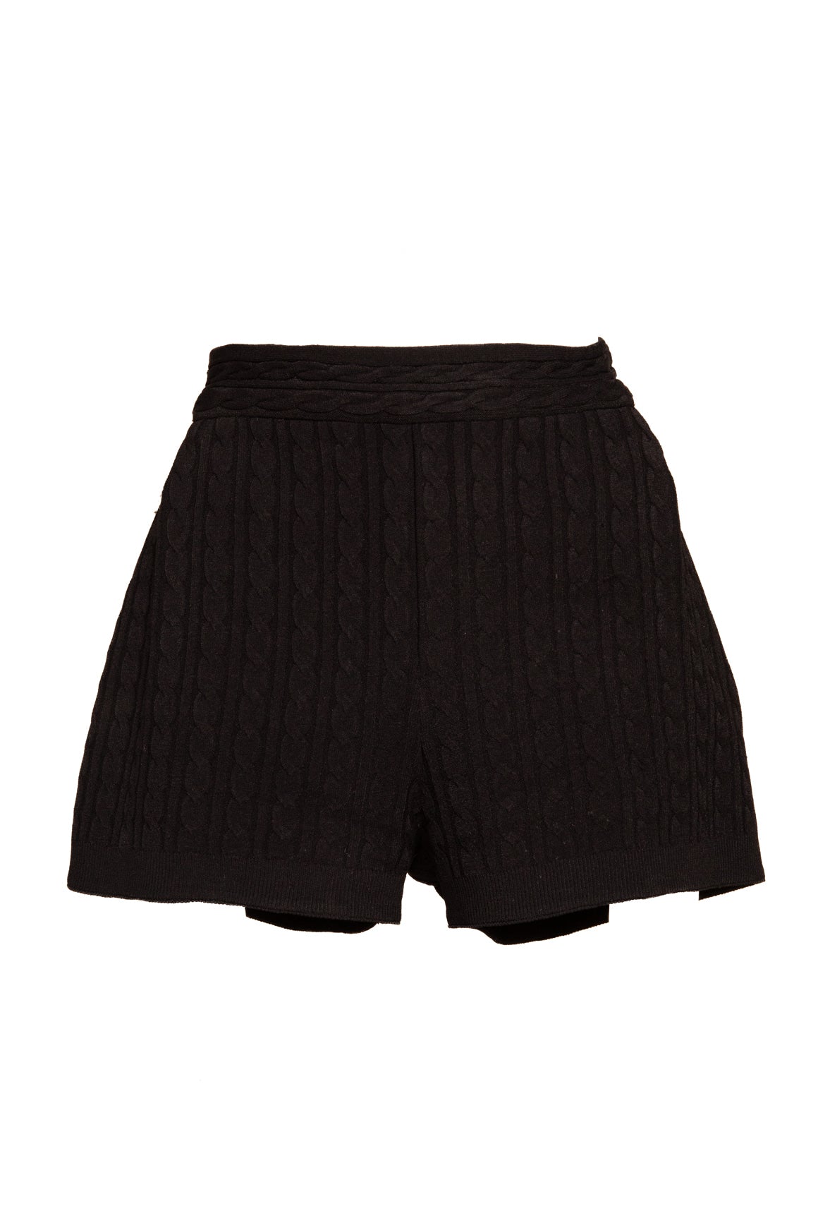 VALENTINO Black Cable Knit Shorts (Sz. M)