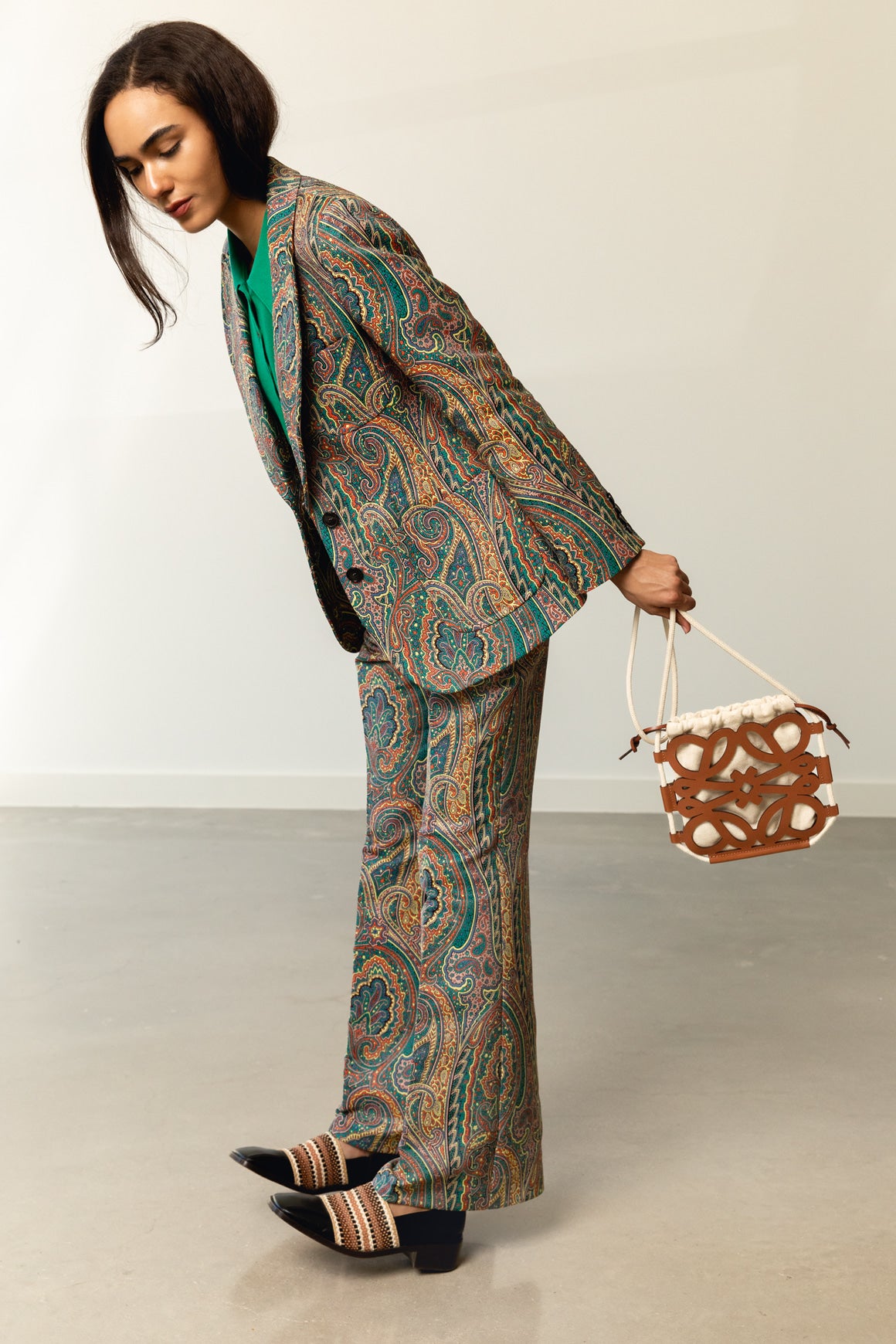 ETRO Paisley Jacquard Blazer & Flare Pant Suit (Sz. 4)