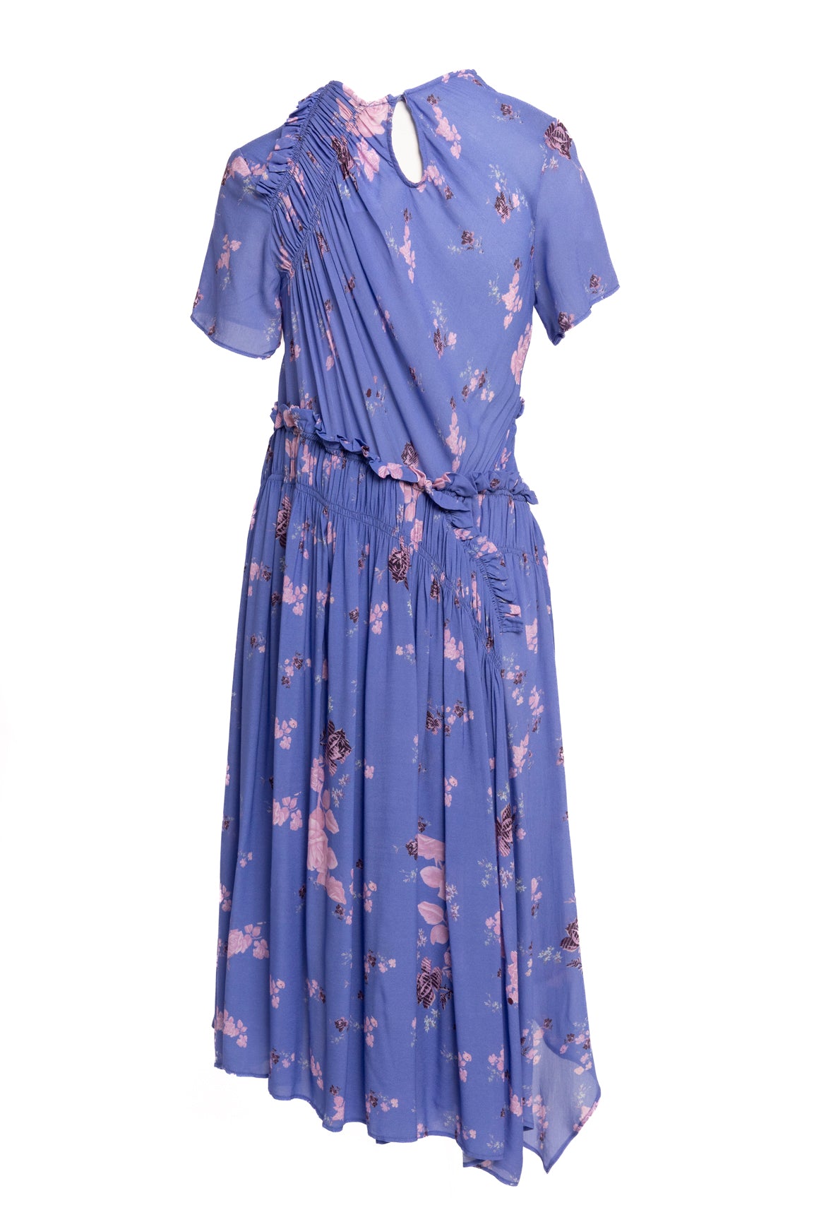 PREEN Purple Floral Printed Midi Dress (Sz. S)