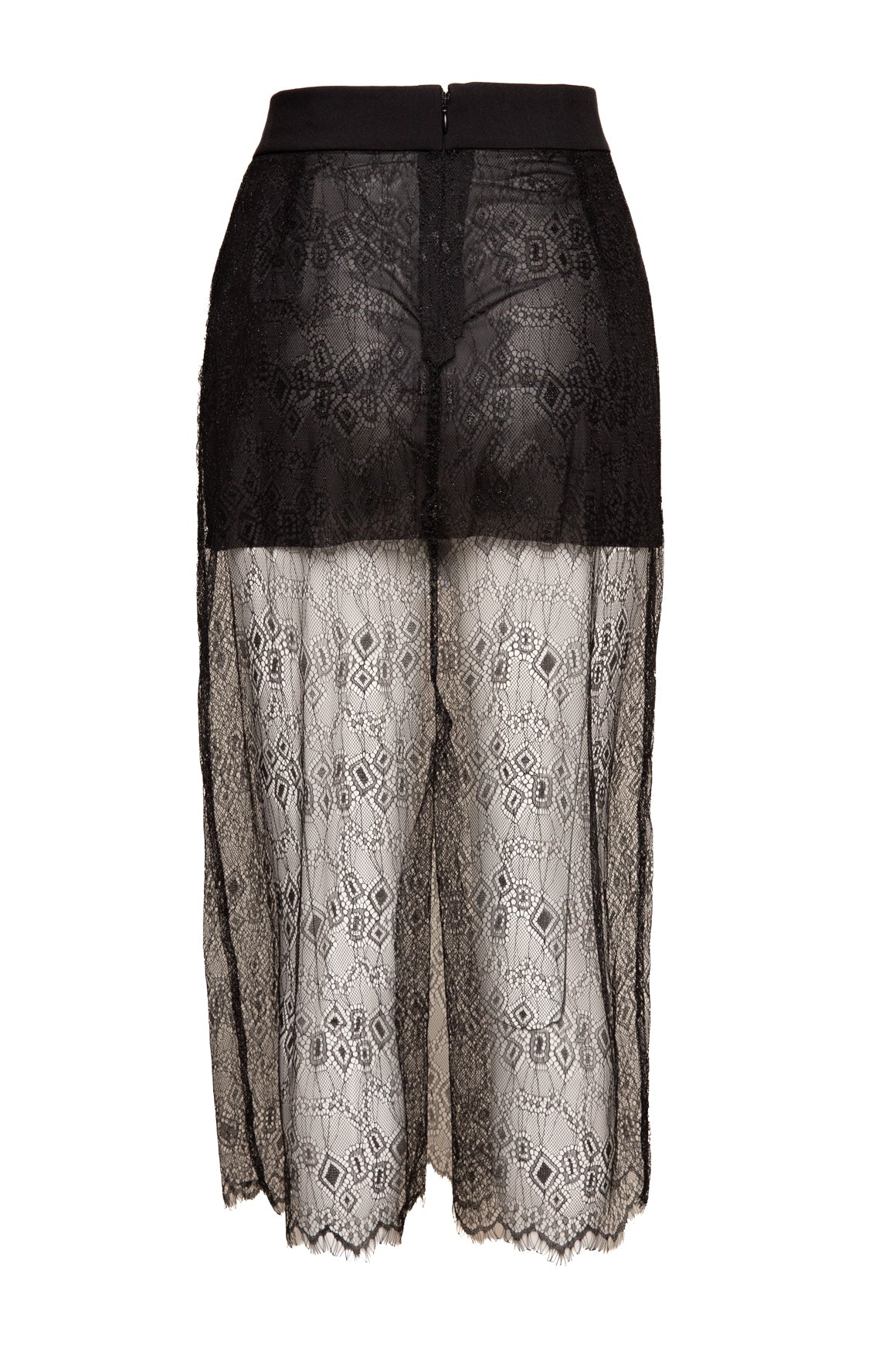 THE FRANKIE SHOP Black Lace Sheer Midi Skirt (Sz. M)